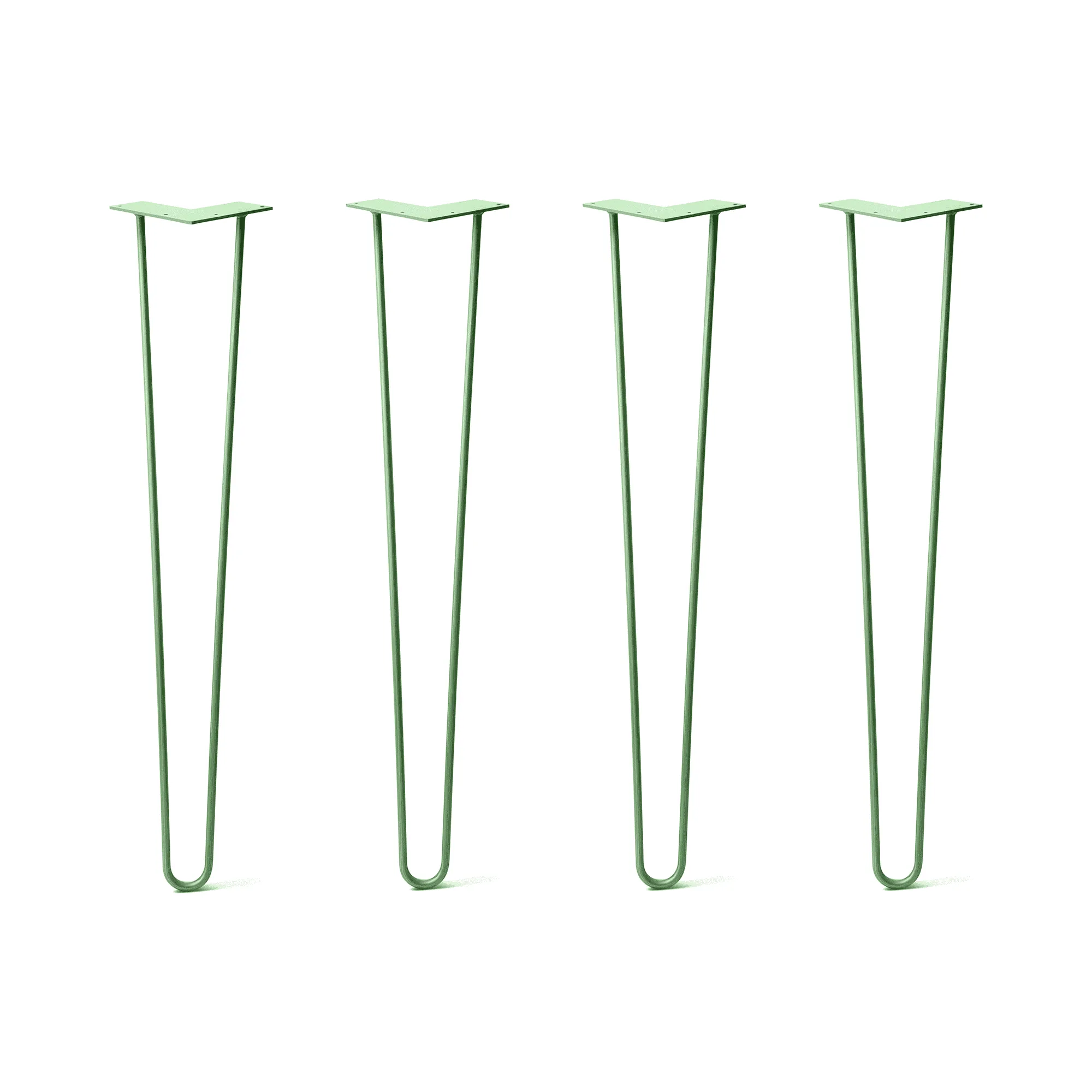 Hairpin Legs Set of 4, 2-Rod Design - Mint Powder Coated Finish