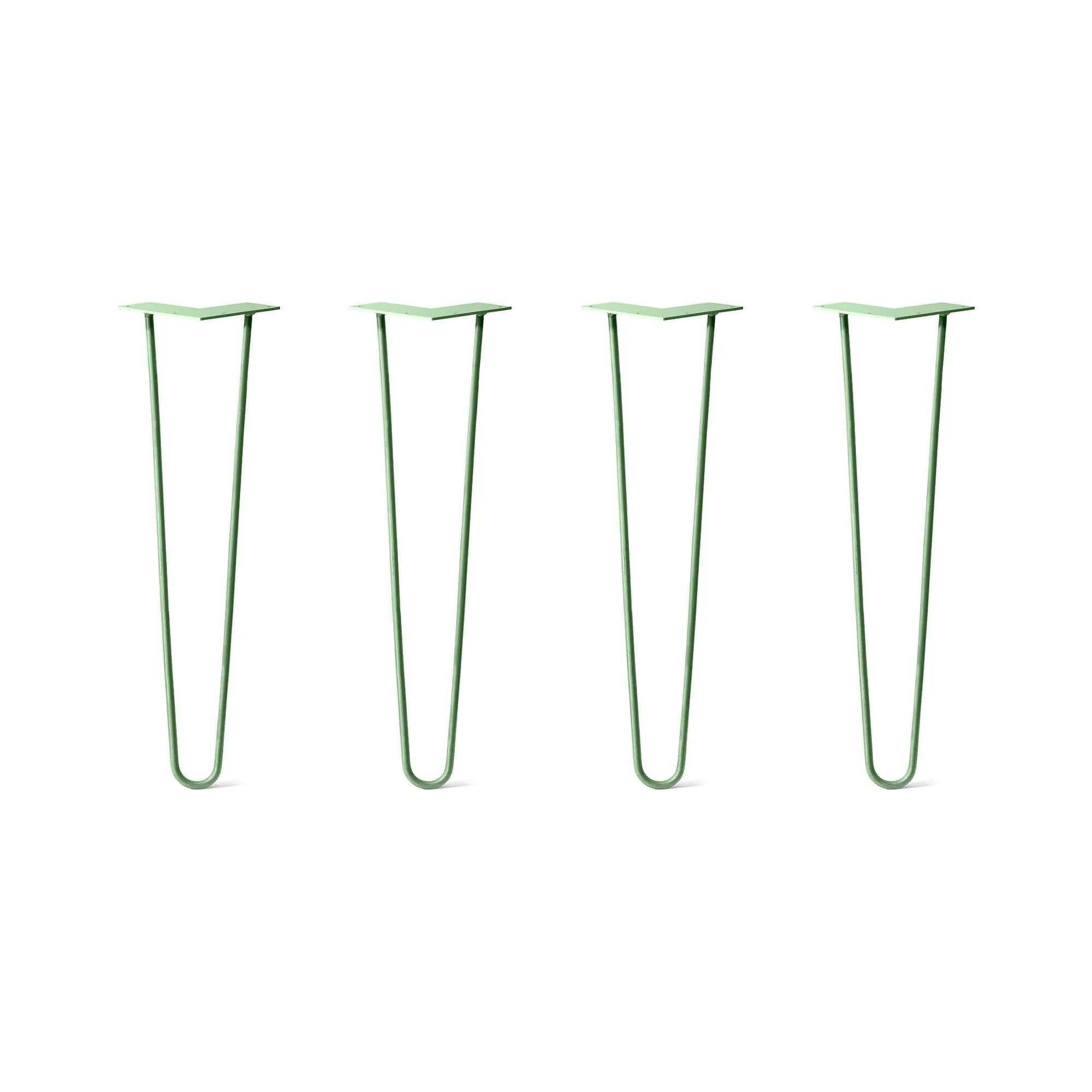 Hairpin Legs Set of 4, 2-Rod Design - Mint Powder Coated Finish