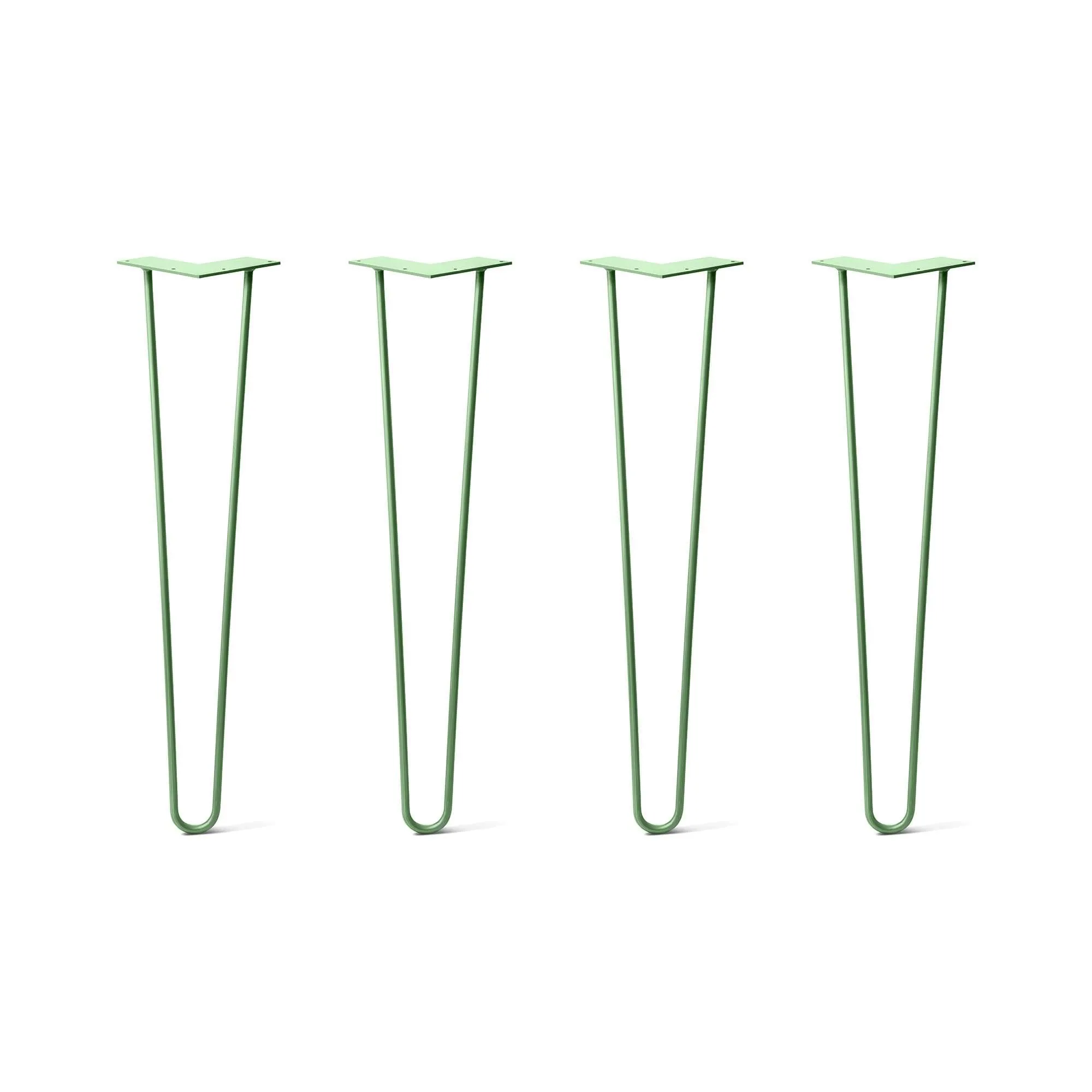 Hairpin Legs Set of 4, 2-Rod Design - Mint Powder Coated Finish