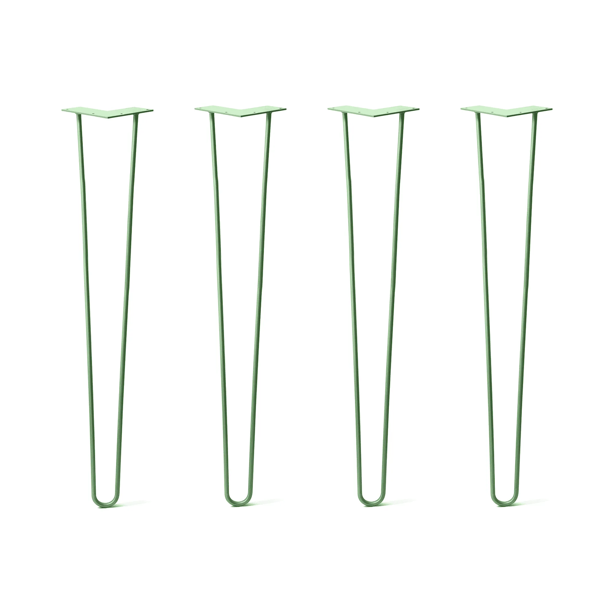 Hairpin Legs Set of 4, 2-Rod Design - Mint Powder Coated Finish