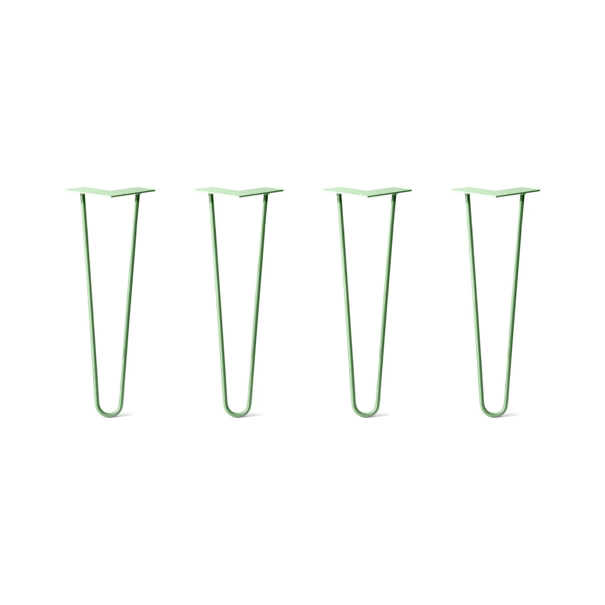 Hairpin Legs Set of 4, 2-Rod Design - Mint Powder Coated Finish