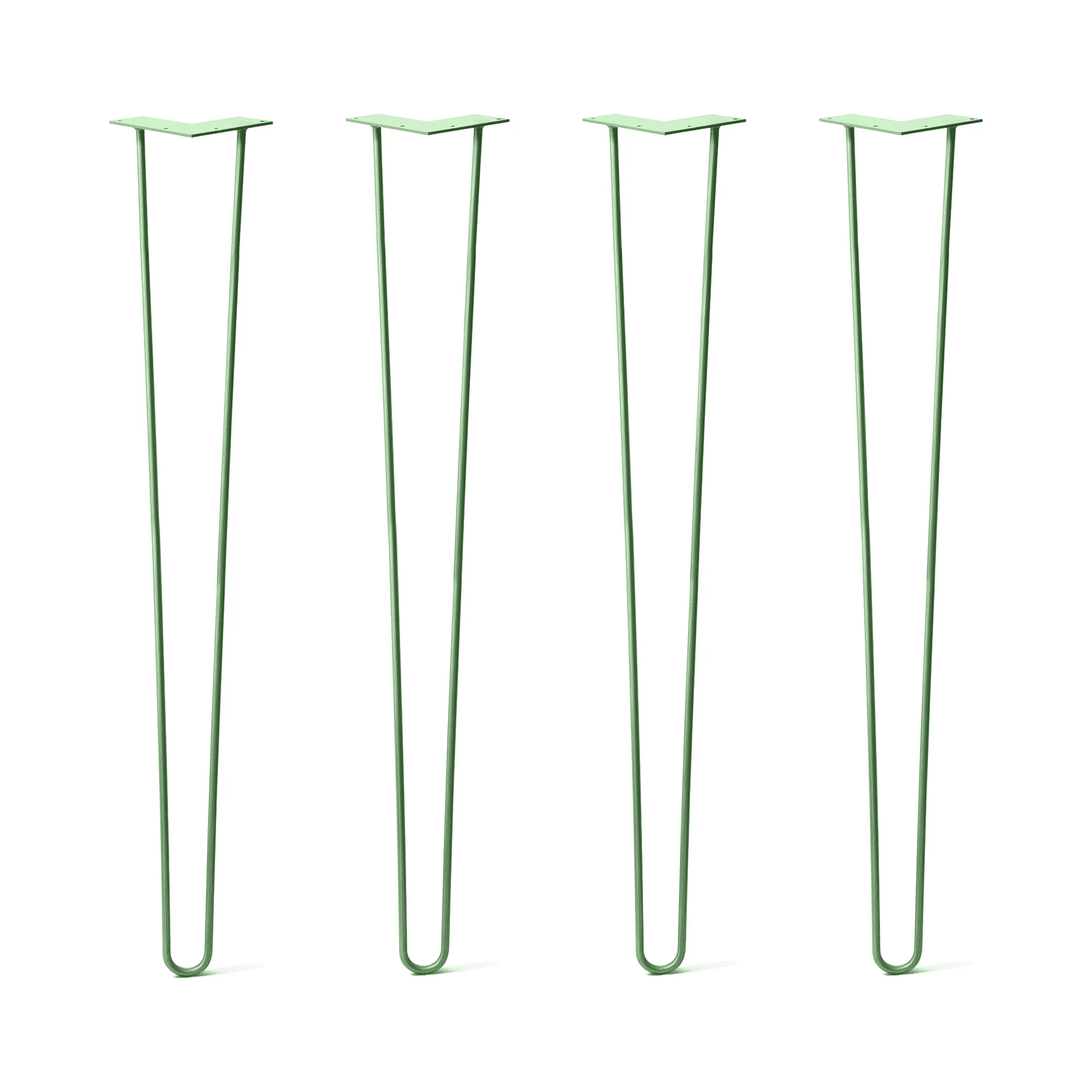 Hairpin Legs Set of 4, 2-Rod Design - Mint Powder Coated Finish