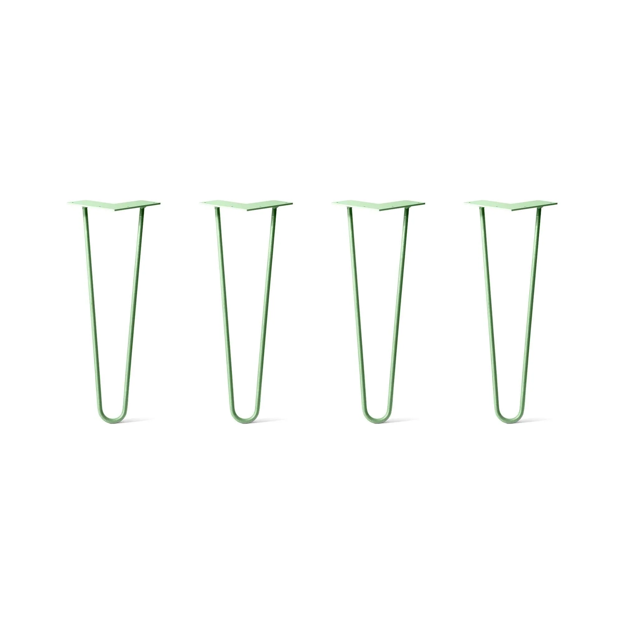 Hairpin Legs Set of 4, 2-Rod Design - Mint Powder Coated Finish