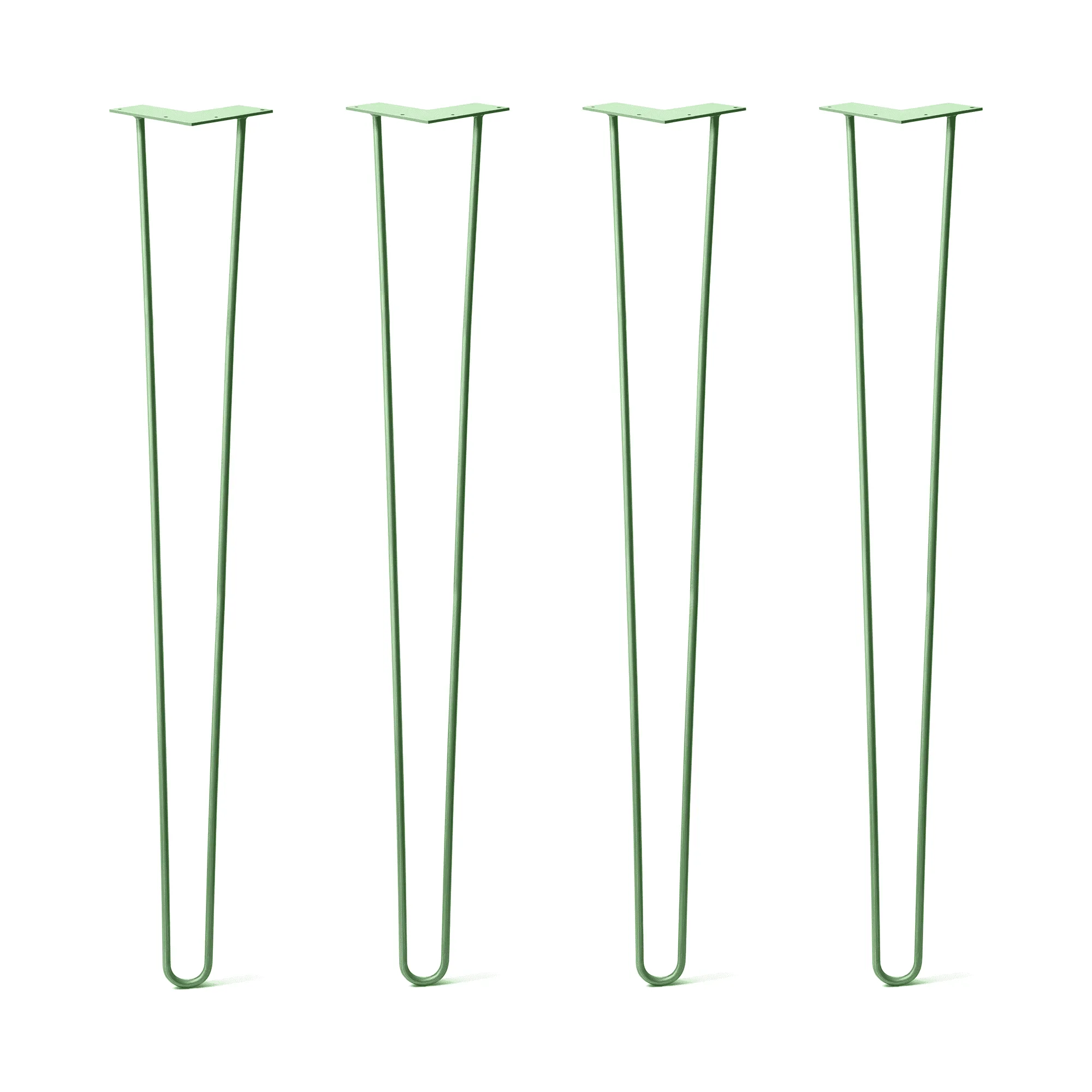 Hairpin Legs Set of 4, 2-Rod Design - Mint Powder Coated Finish