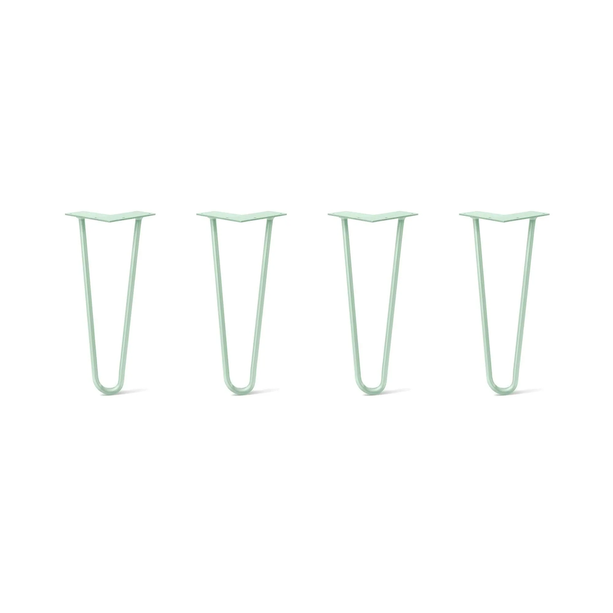 Hairpin Legs Set of 4, 2-Rod Design - Mint Powder Coated Finish