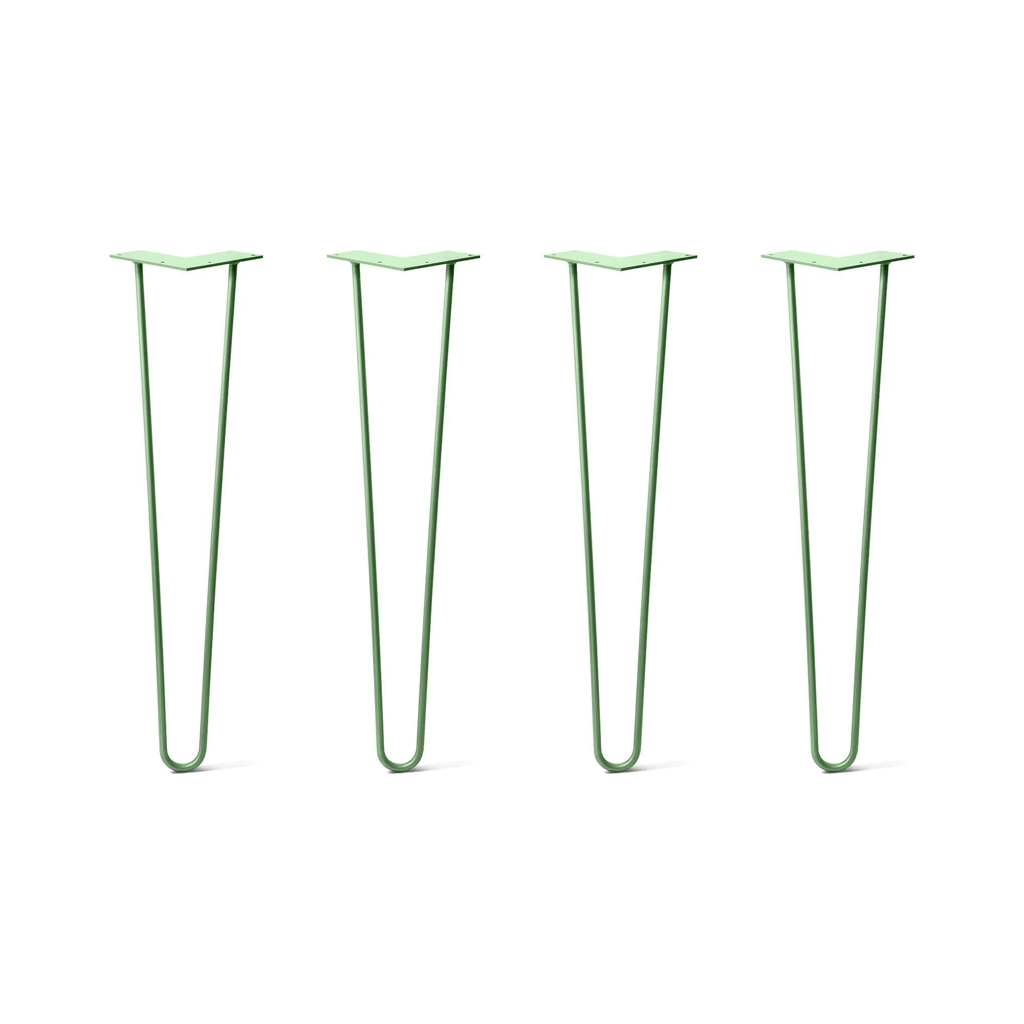 Hairpin Legs Set of 4, 2-Rod Design - Mint Powder Coated Finish