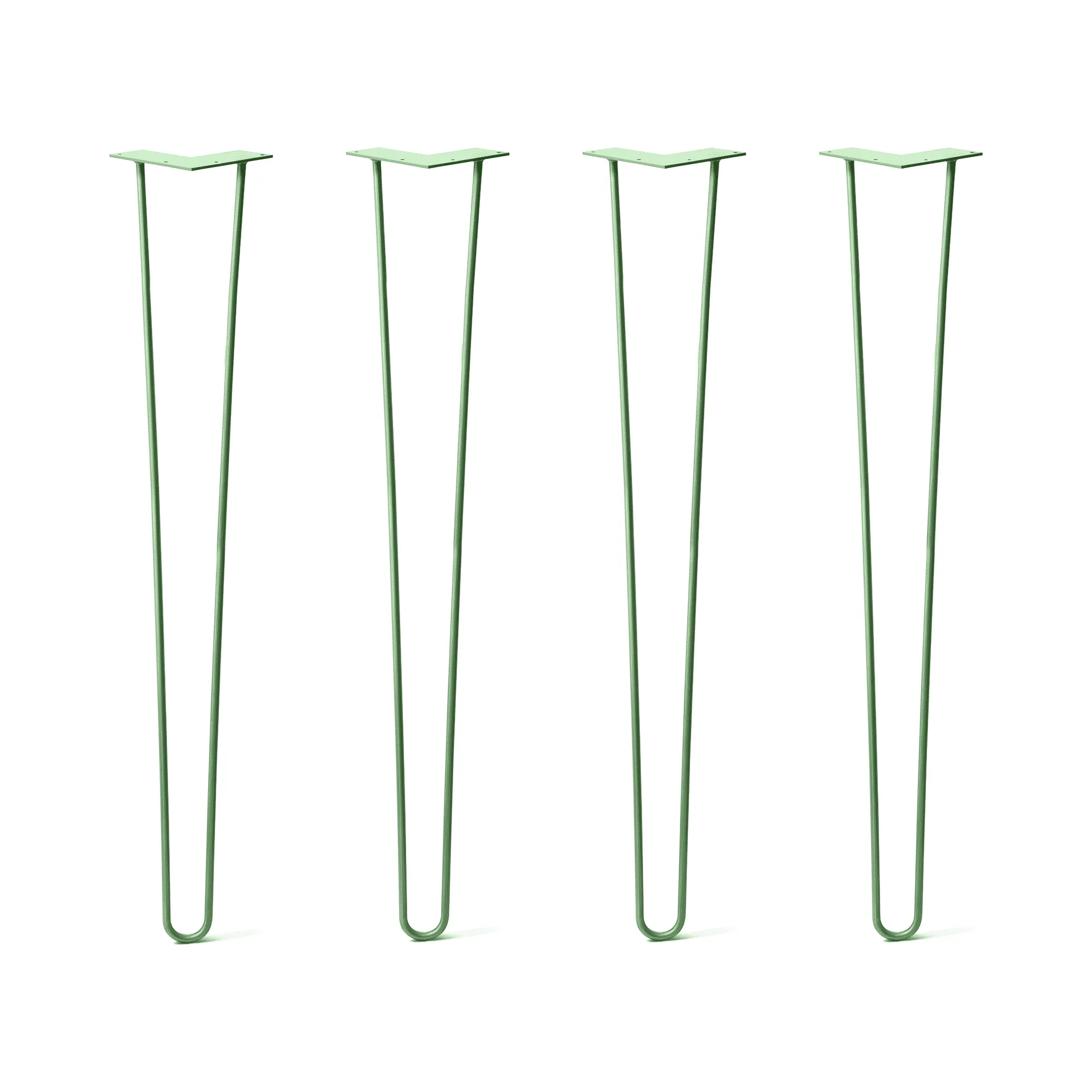 Hairpin Legs Set of 4, 2-Rod Design - Mint Powder Coated Finish