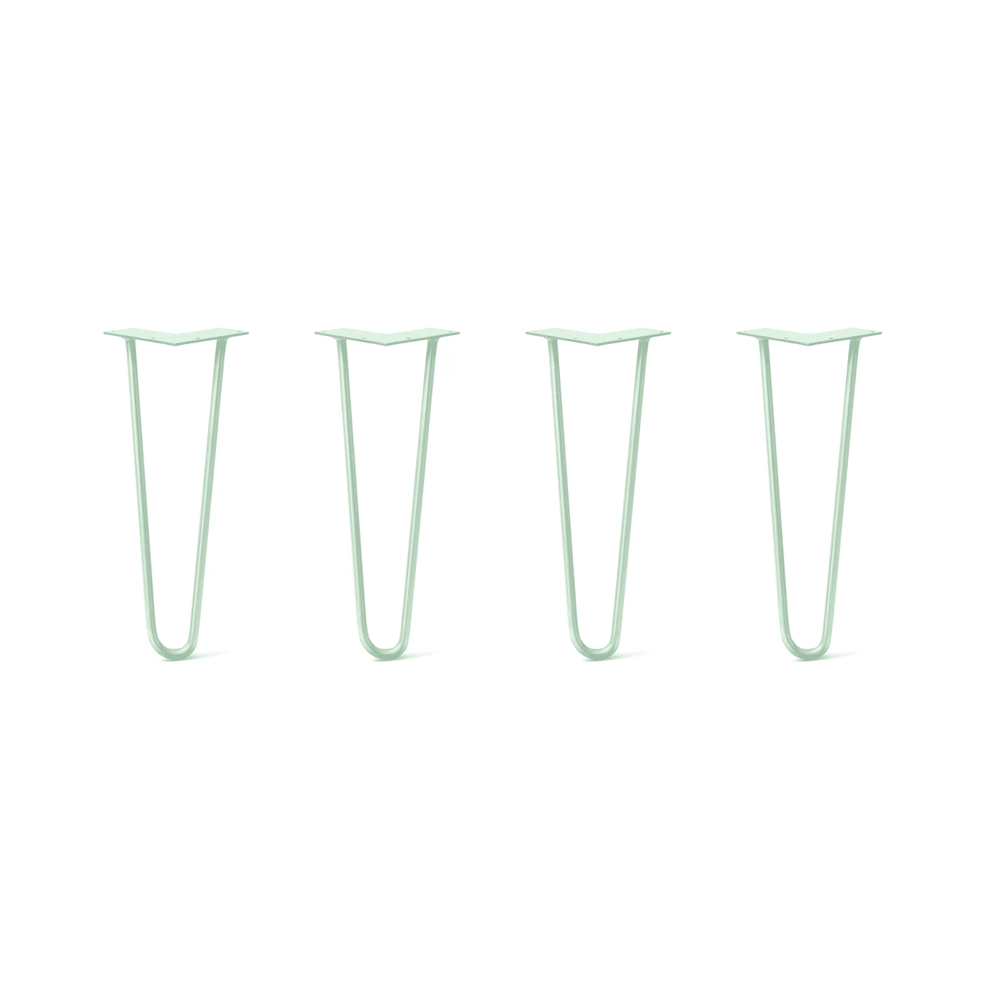 Hairpin Legs Set of 4, 2-Rod Design - Mint Powder Coated Finish