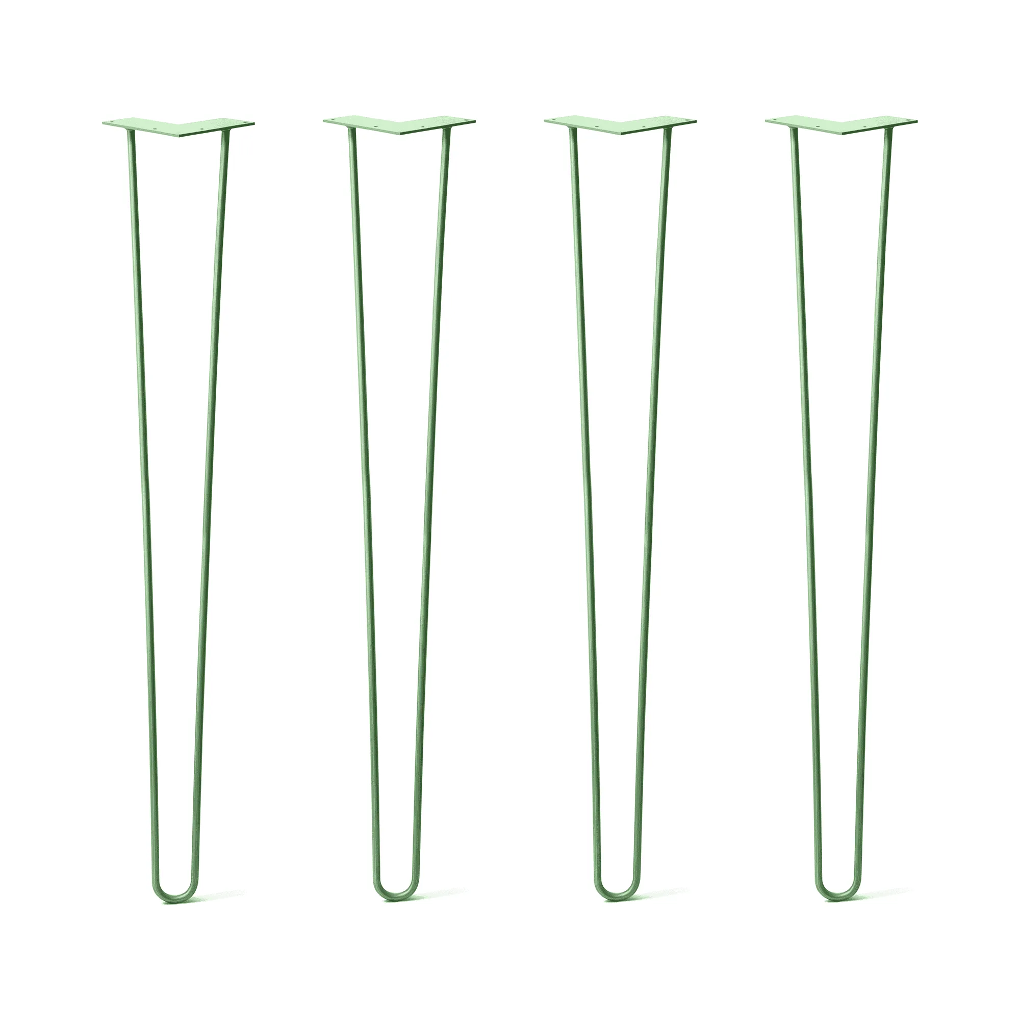 Hairpin Legs Set of 4, 2-Rod Design - Mint Powder Coated Finish