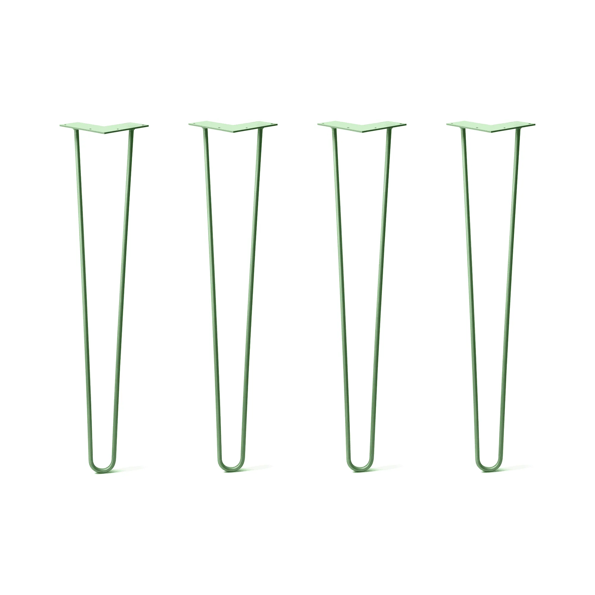 Hairpin Legs Set of 4, 2-Rod Design - Mint Powder Coated Finish