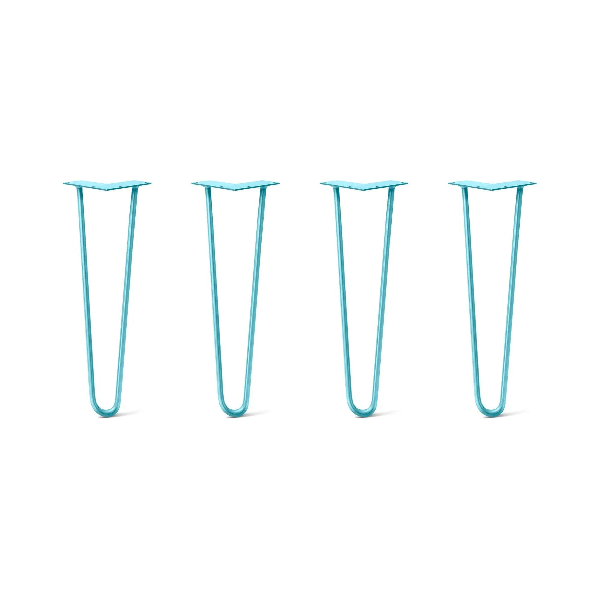 Hairpin Legs Set of 4, 2-Rod Design - Teal Powder Coated Finish