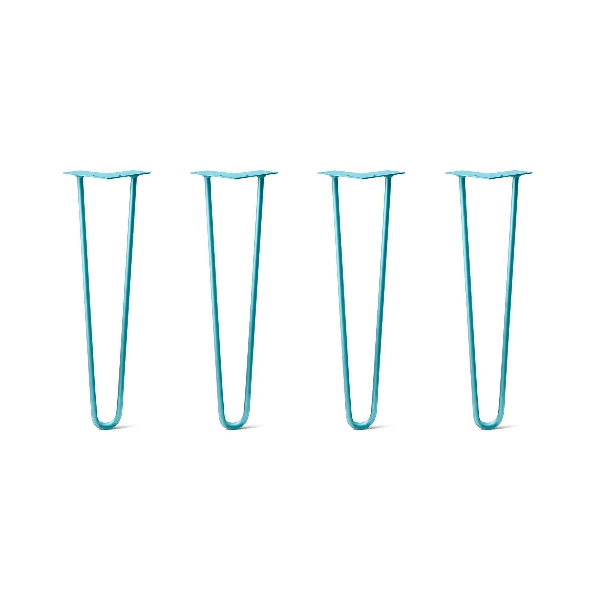 Hairpin Legs Set of 4, 2-Rod Design - Teal Powder Coated Finish