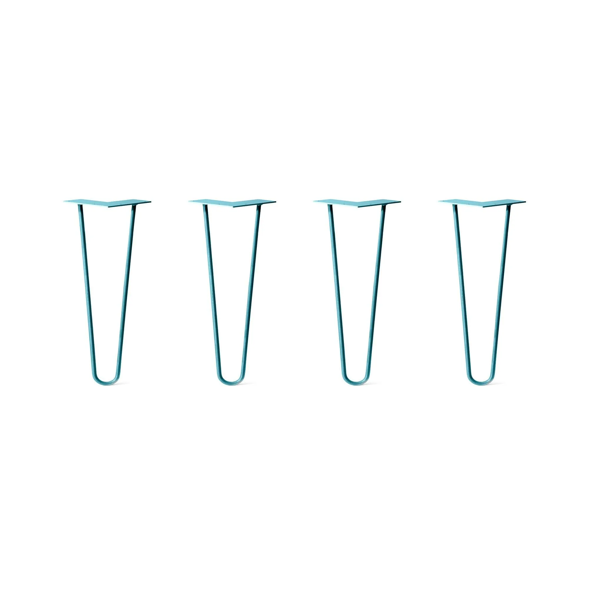 Hairpin Legs Set of 4, 2-Rod Design - Teal Powder Coated Finish