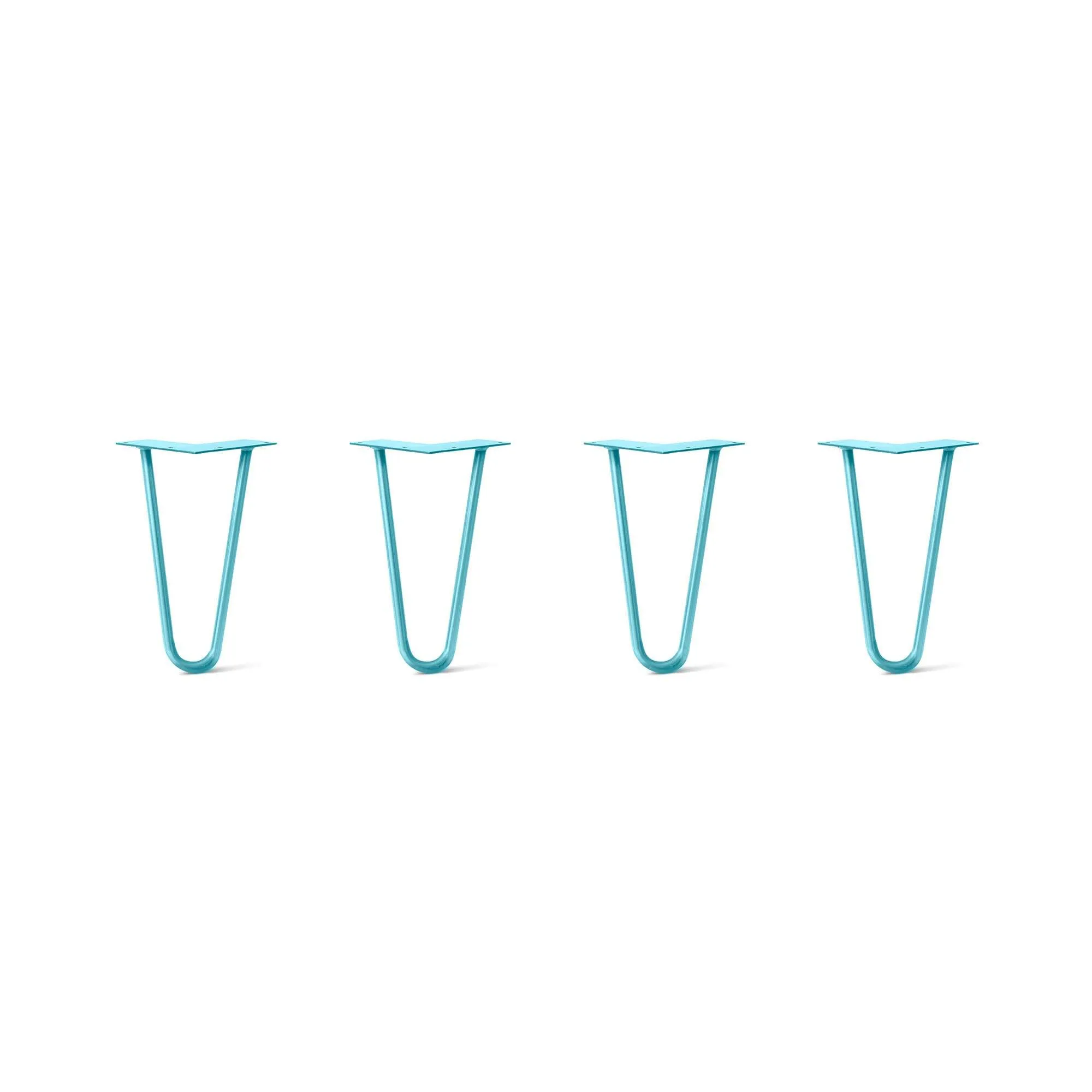 Hairpin Legs Set of 4, 2-Rod Design - Teal Powder Coated Finish