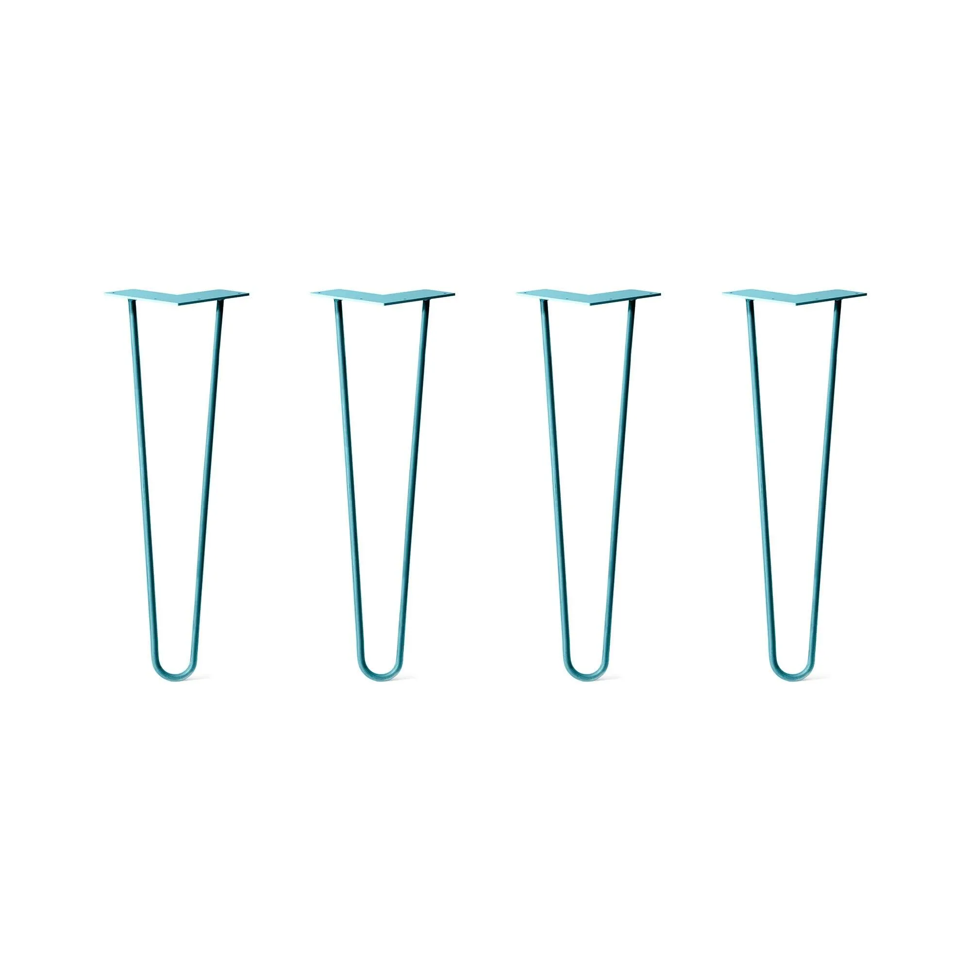 Hairpin Legs Set of 4, 2-Rod Design - Teal Powder Coated Finish