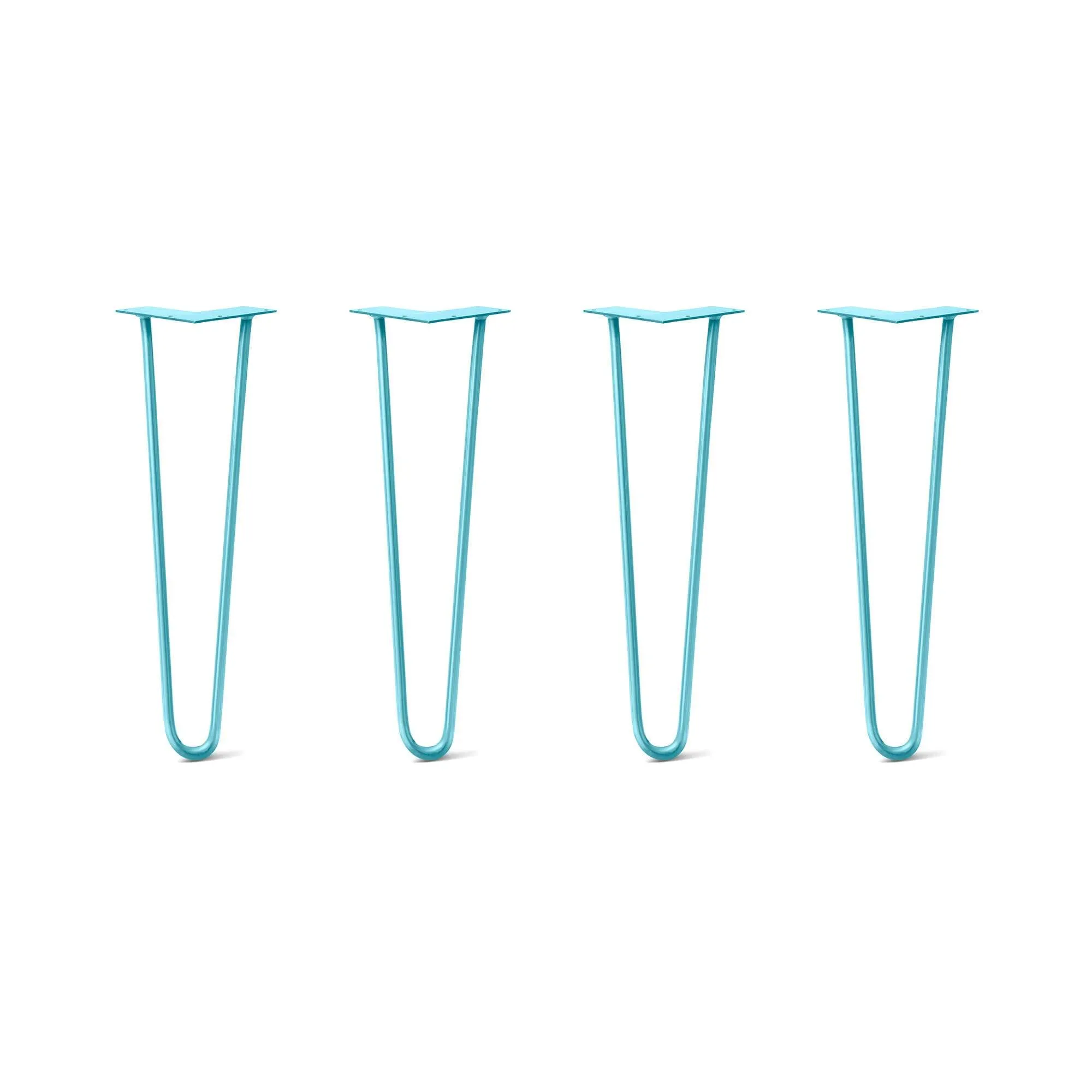 Hairpin Legs Set of 4, 2-Rod Design - Teal Powder Coated Finish