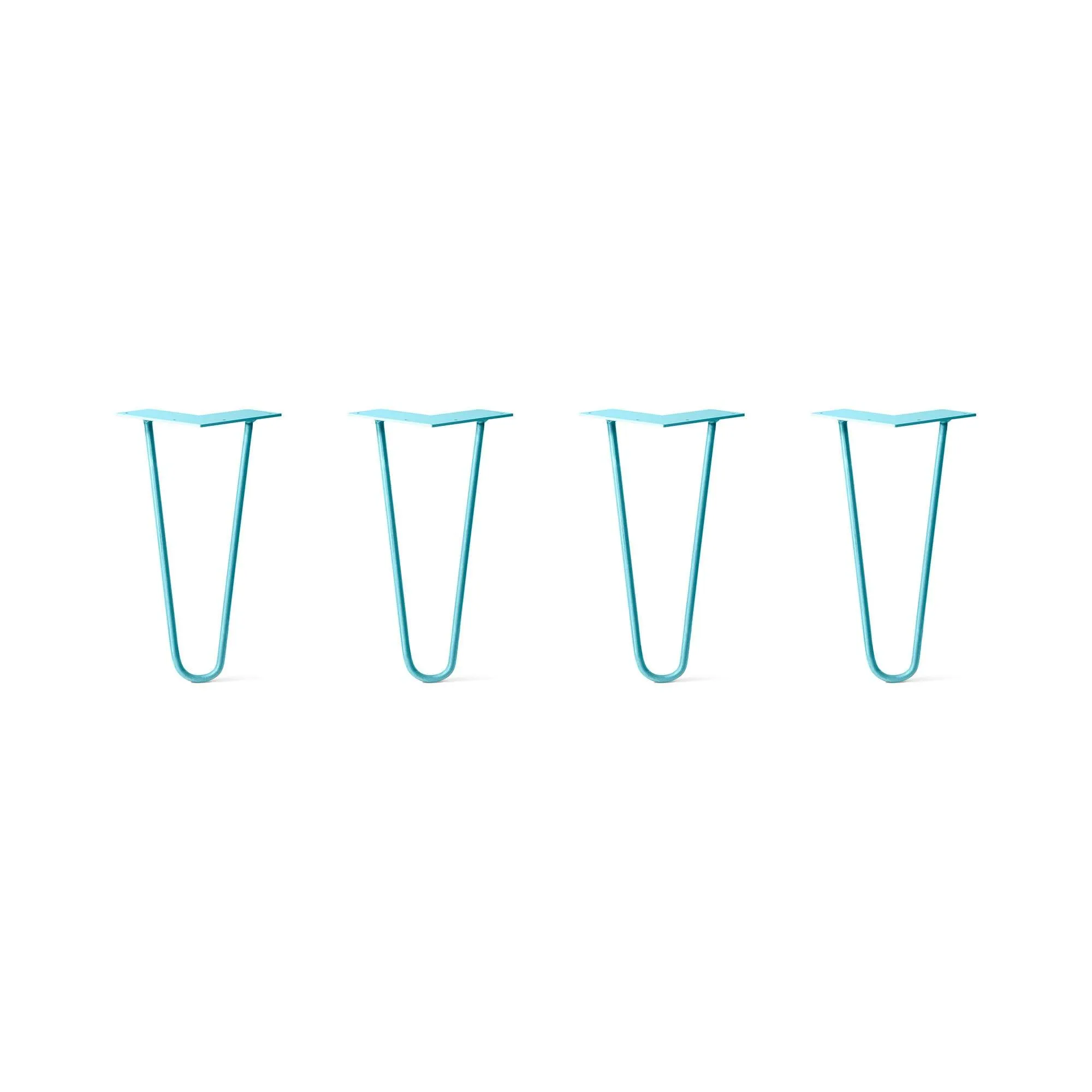 Hairpin Legs Set of 4, 2-Rod Design - Teal Powder Coated Finish