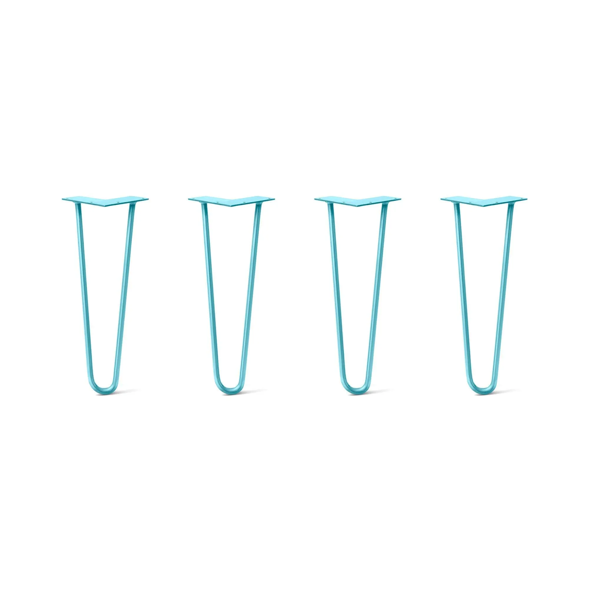 Hairpin Legs Set of 4, 2-Rod Design - Teal Powder Coated Finish