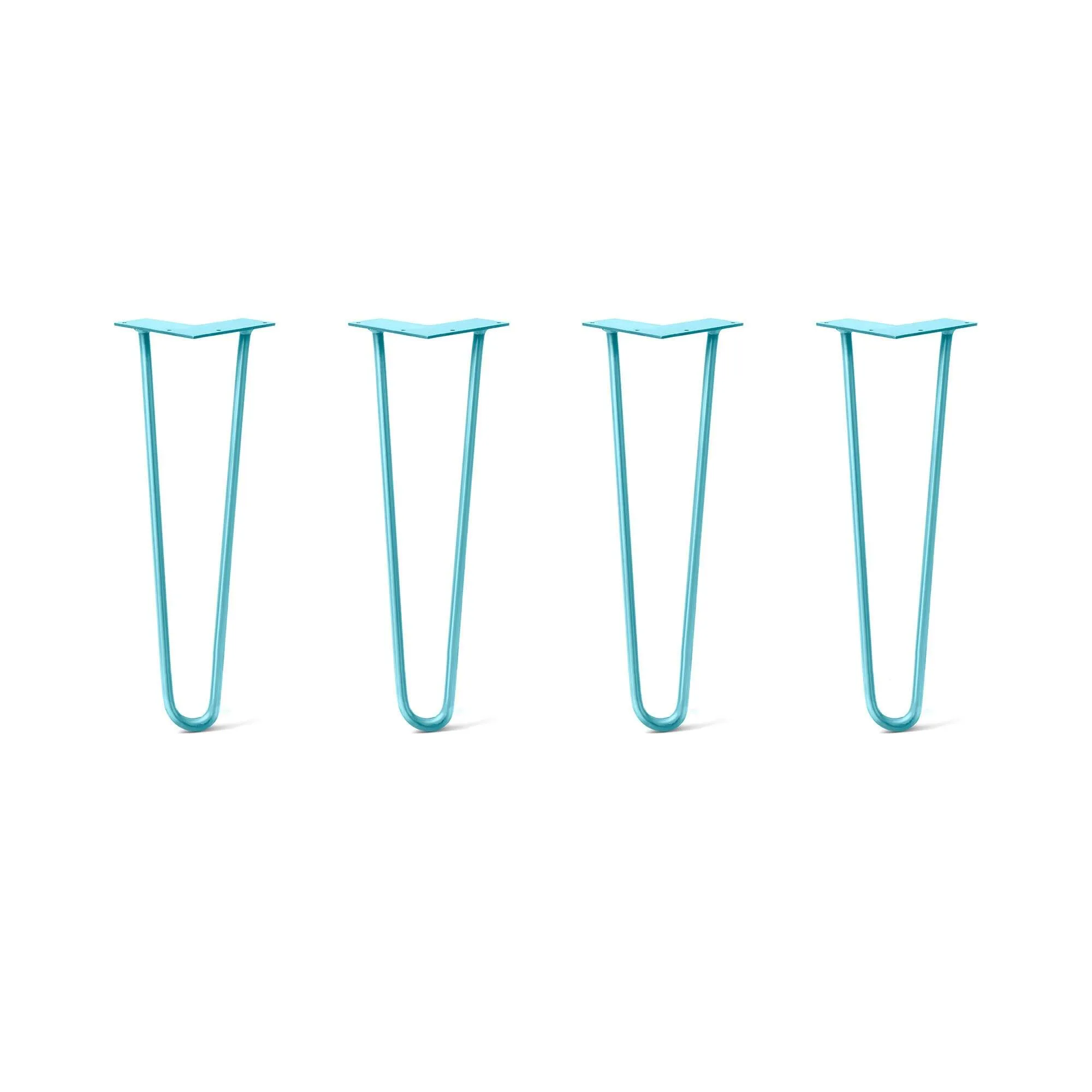 Hairpin Legs Set of 4, 2-Rod Design - Teal Powder Coated Finish