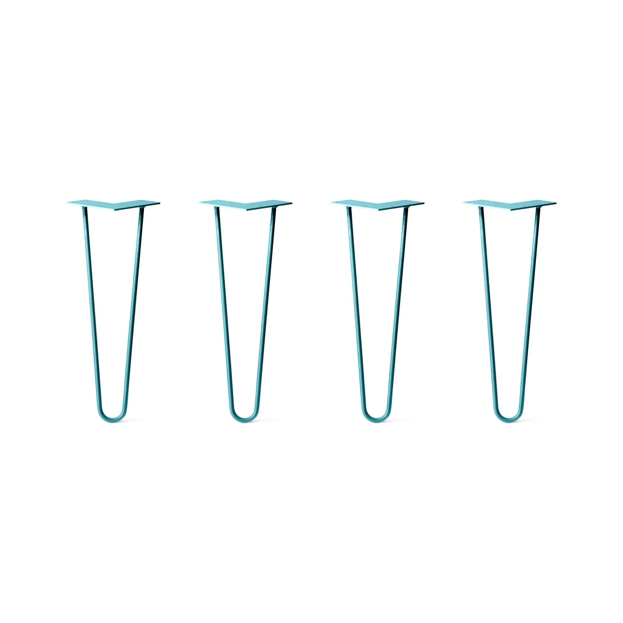 Hairpin Legs Set of 4, 2-Rod Design - Teal Powder Coated Finish