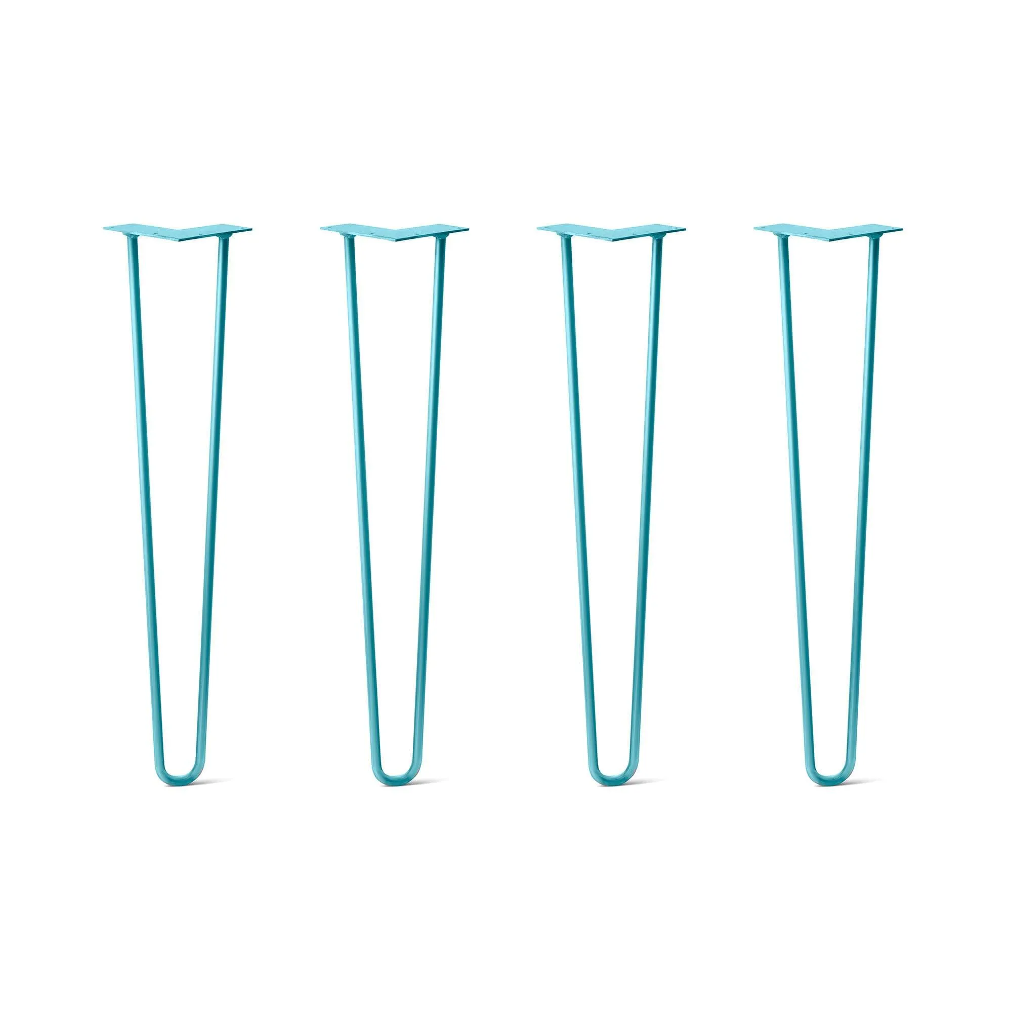 Hairpin Legs Set of 4, 2-Rod Design - Teal Powder Coated Finish