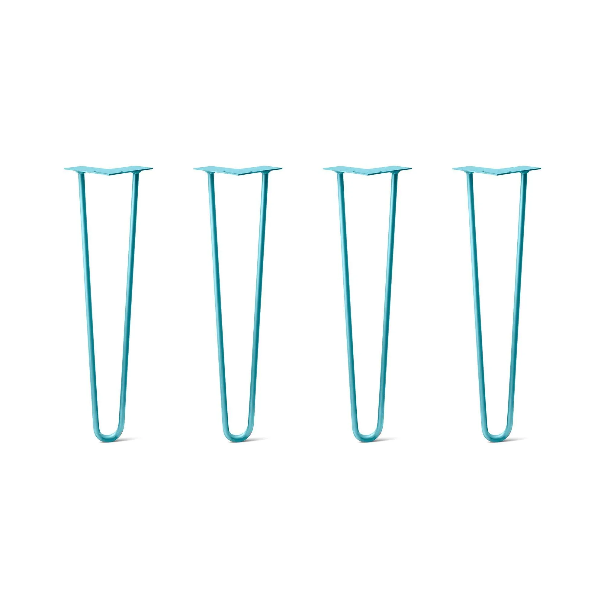 Hairpin Legs Set of 4, 2-Rod Design - Teal Powder Coated Finish