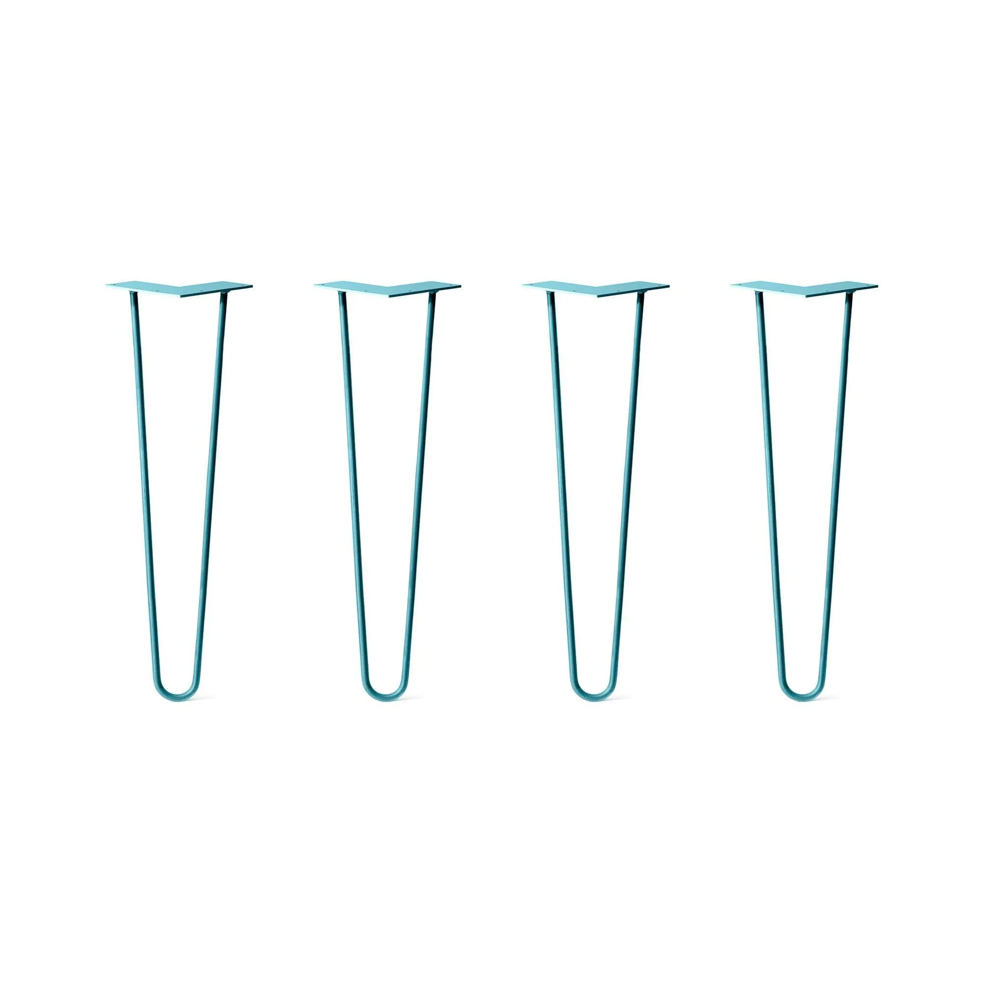 Hairpin Legs Set of 4, 2-Rod Design - Teal Powder Coated Finish