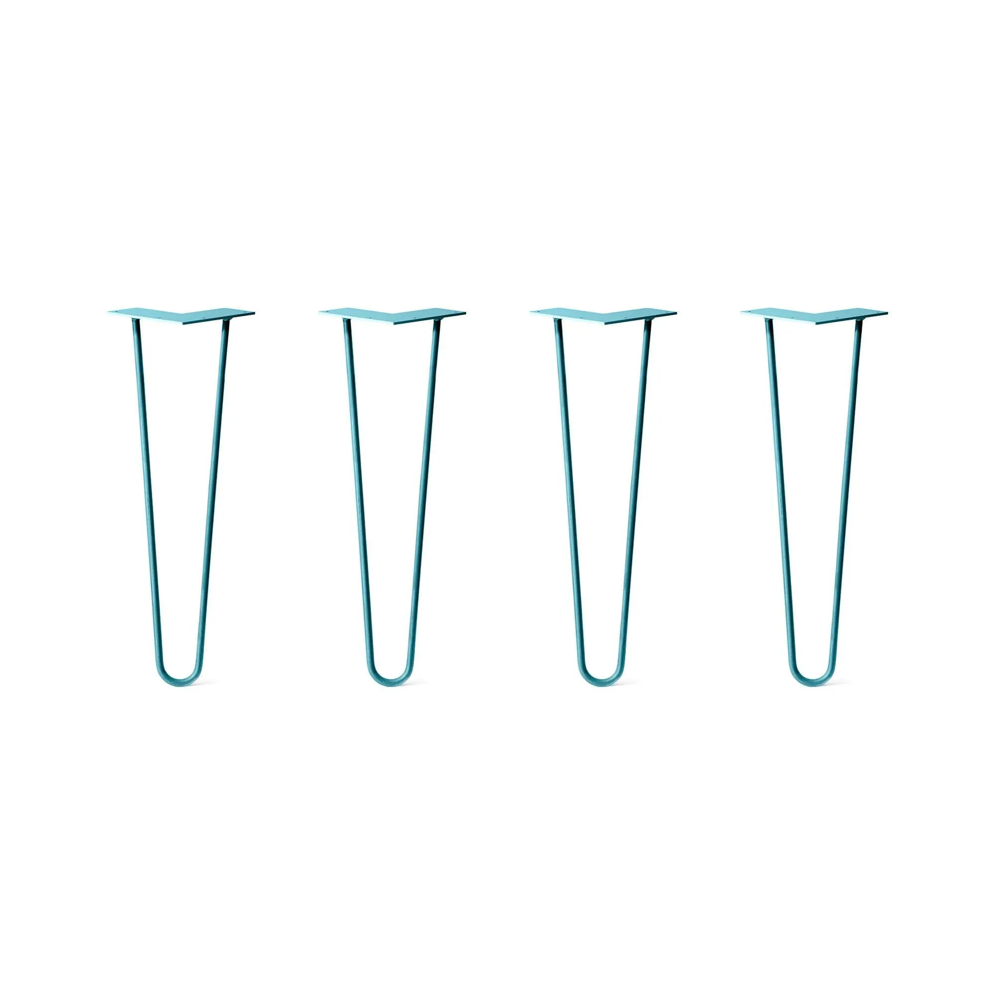 Hairpin Legs Set of 4, 2-Rod Design - Teal Powder Coated Finish