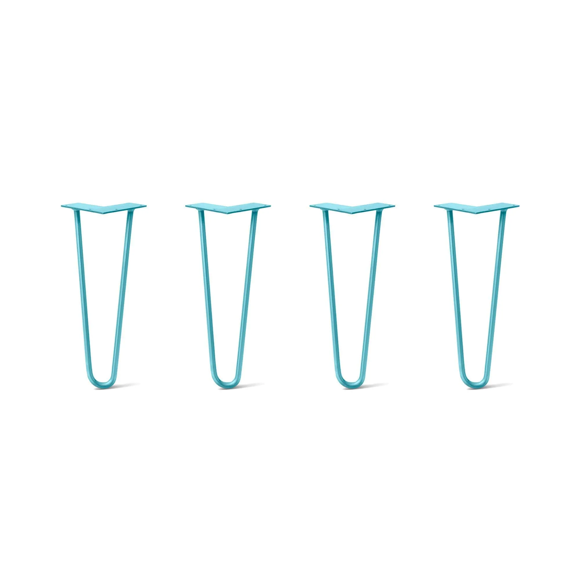 Hairpin Legs Set of 4, 2-Rod Design - Teal Powder Coated Finish