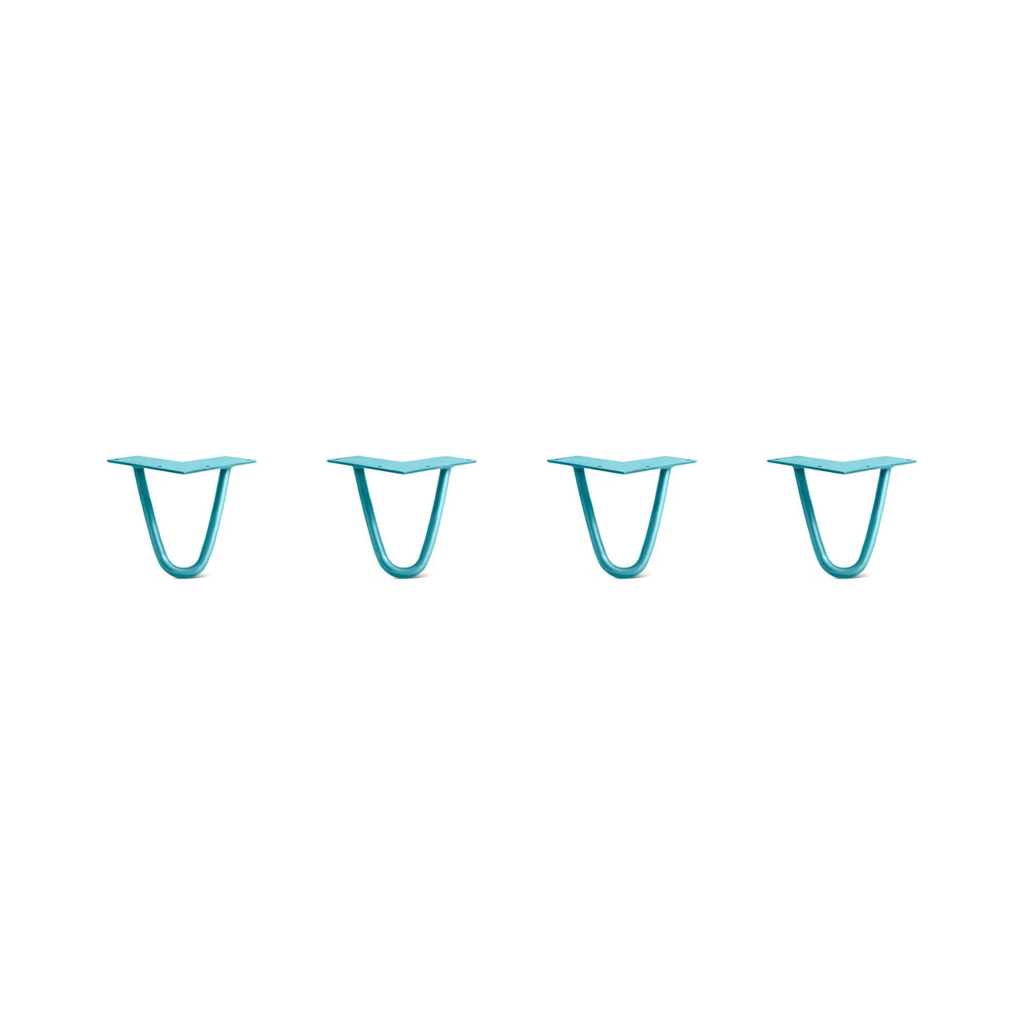 Hairpin Legs Set of 4, 2-Rod Design - Teal Powder Coated Finish