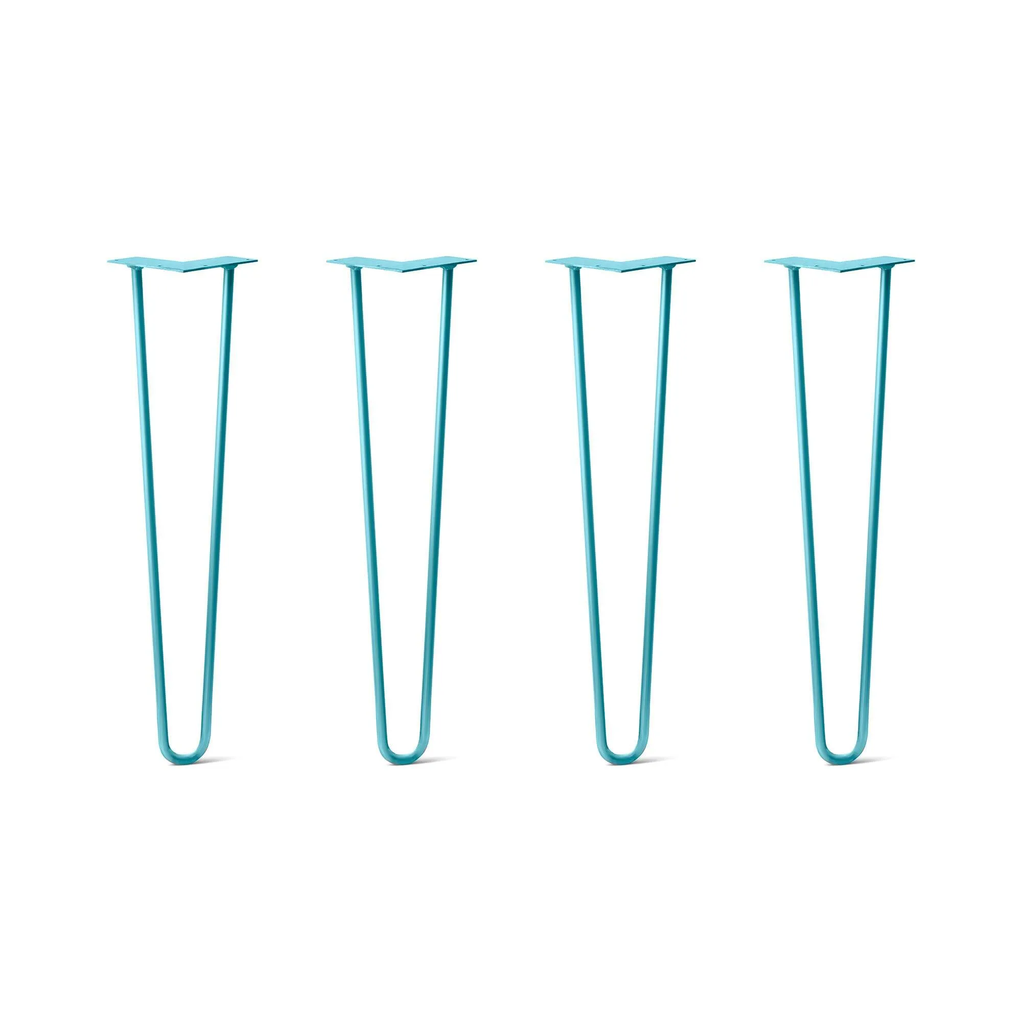 Hairpin Legs Set of 4, 2-Rod Design - Teal Powder Coated Finish