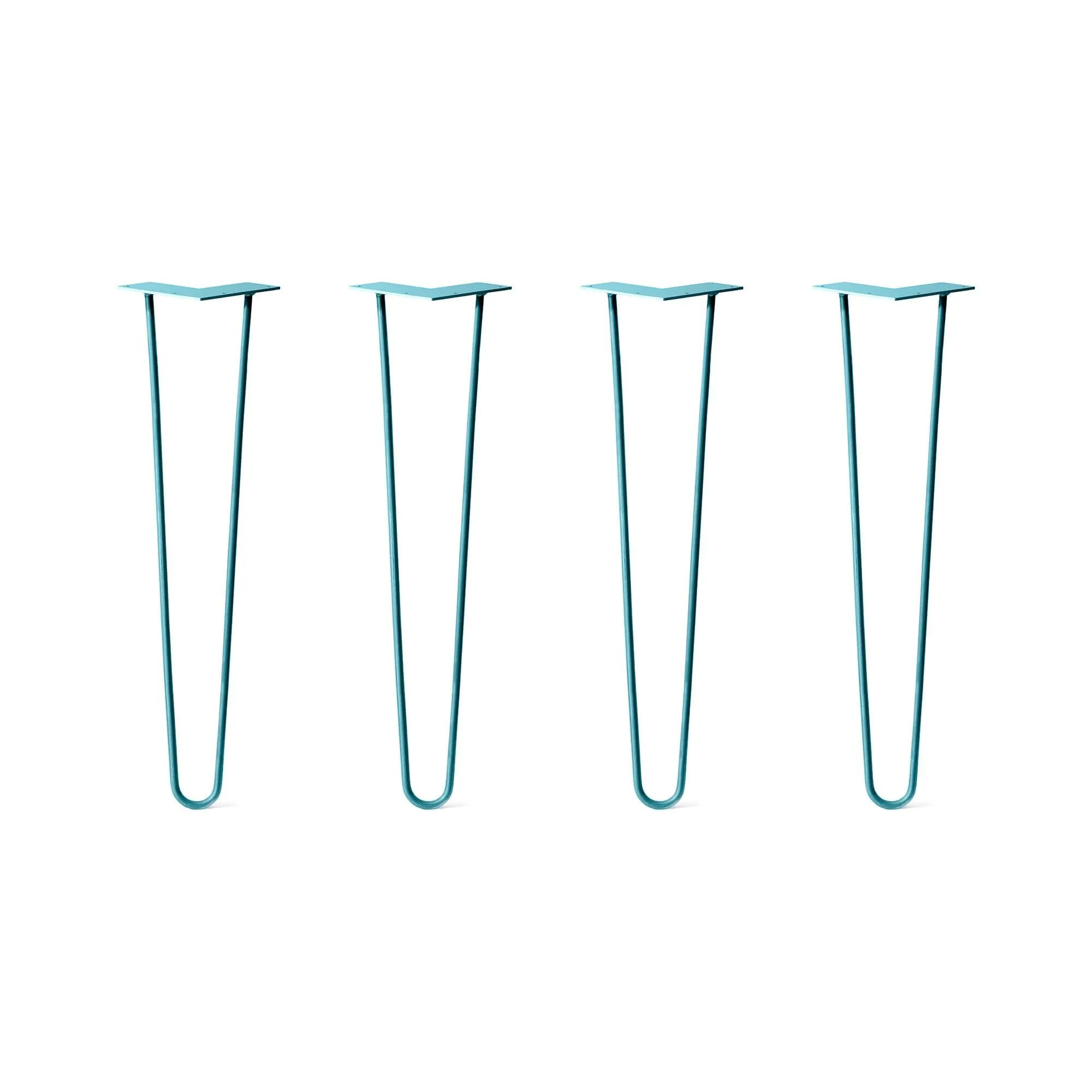 Hairpin Legs Set of 4, 2-Rod Design - Teal Powder Coated Finish