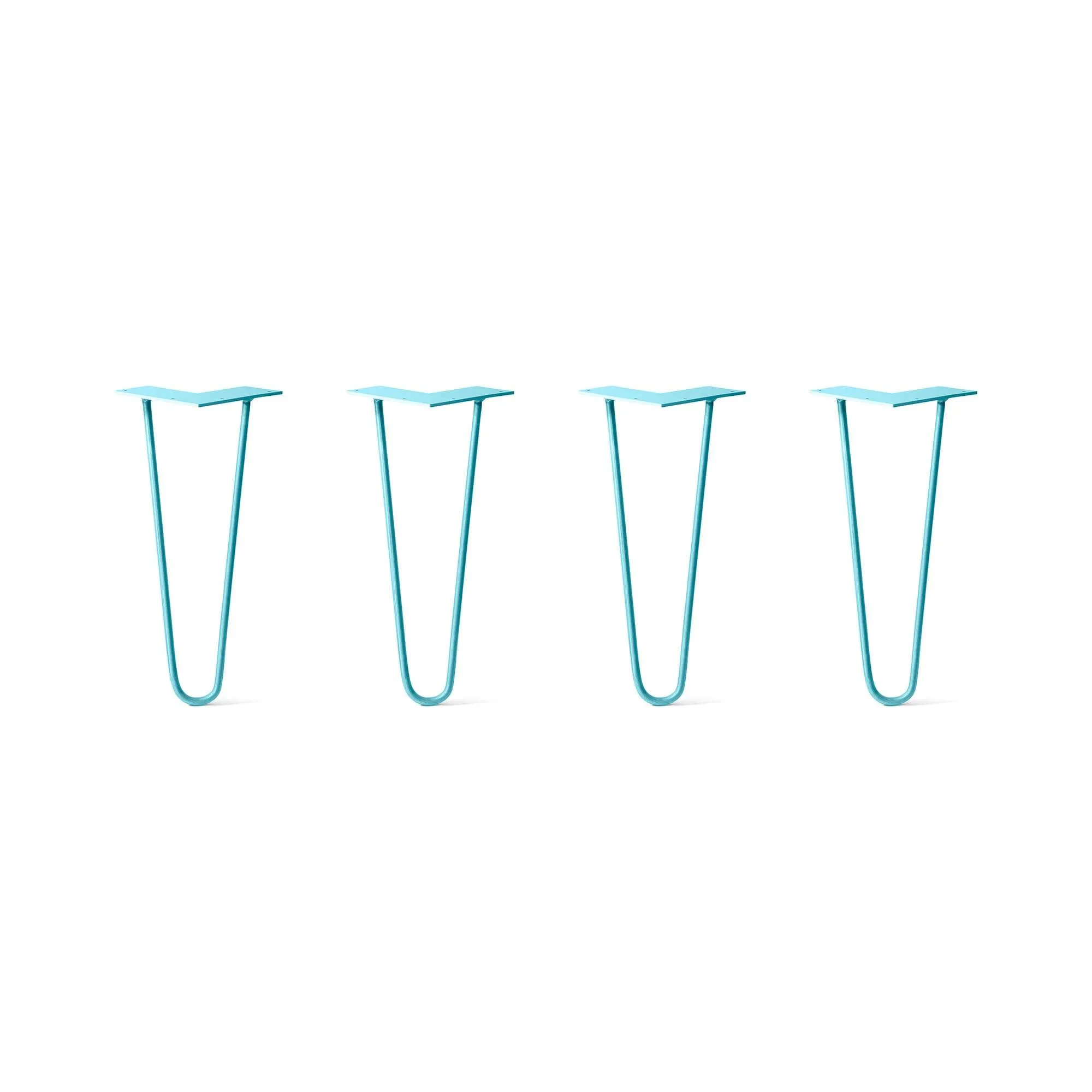 Hairpin Legs Set of 4, 2-Rod Design - Teal Powder Coated Finish