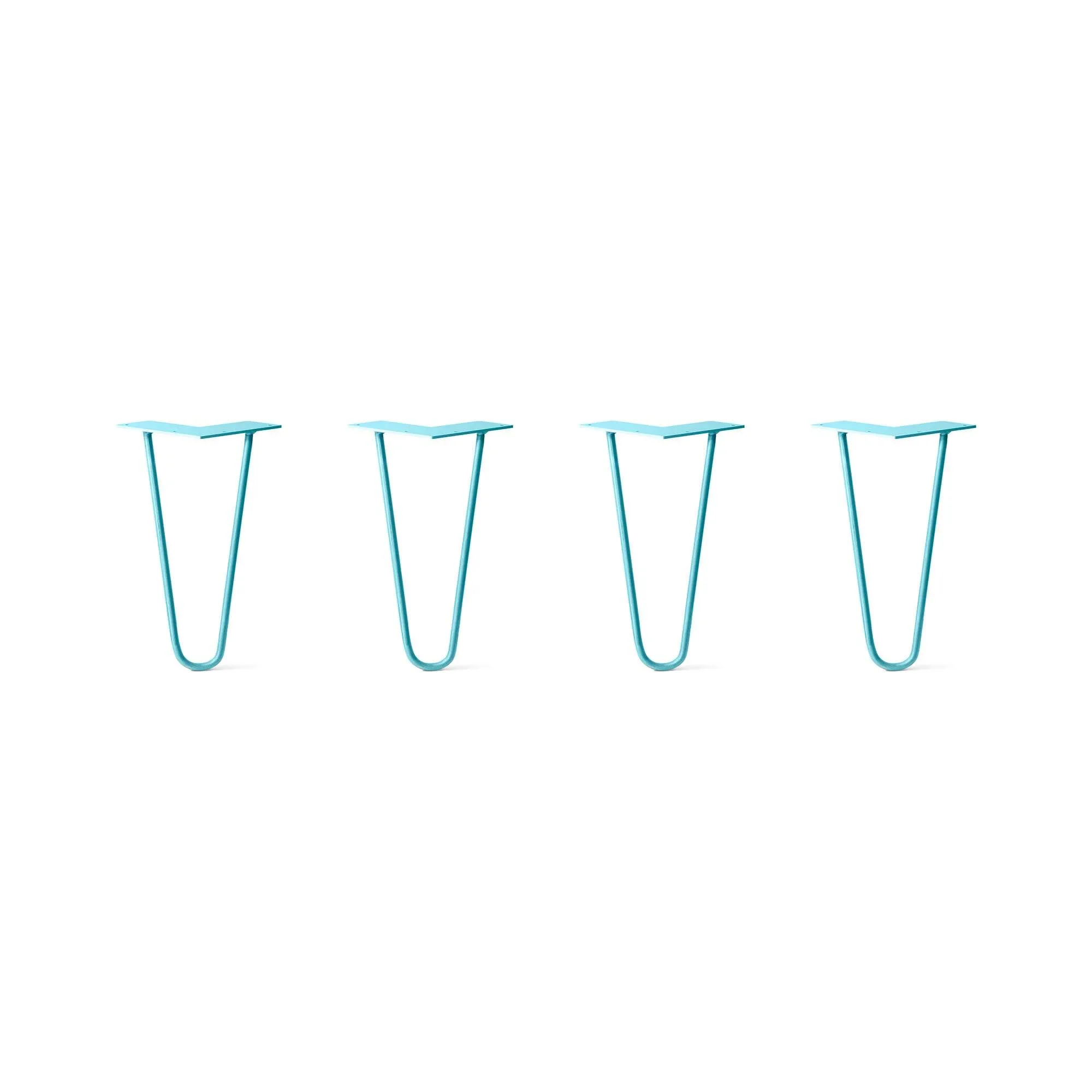 Hairpin Legs Set of 4, 2-Rod Design - Teal Powder Coated Finish