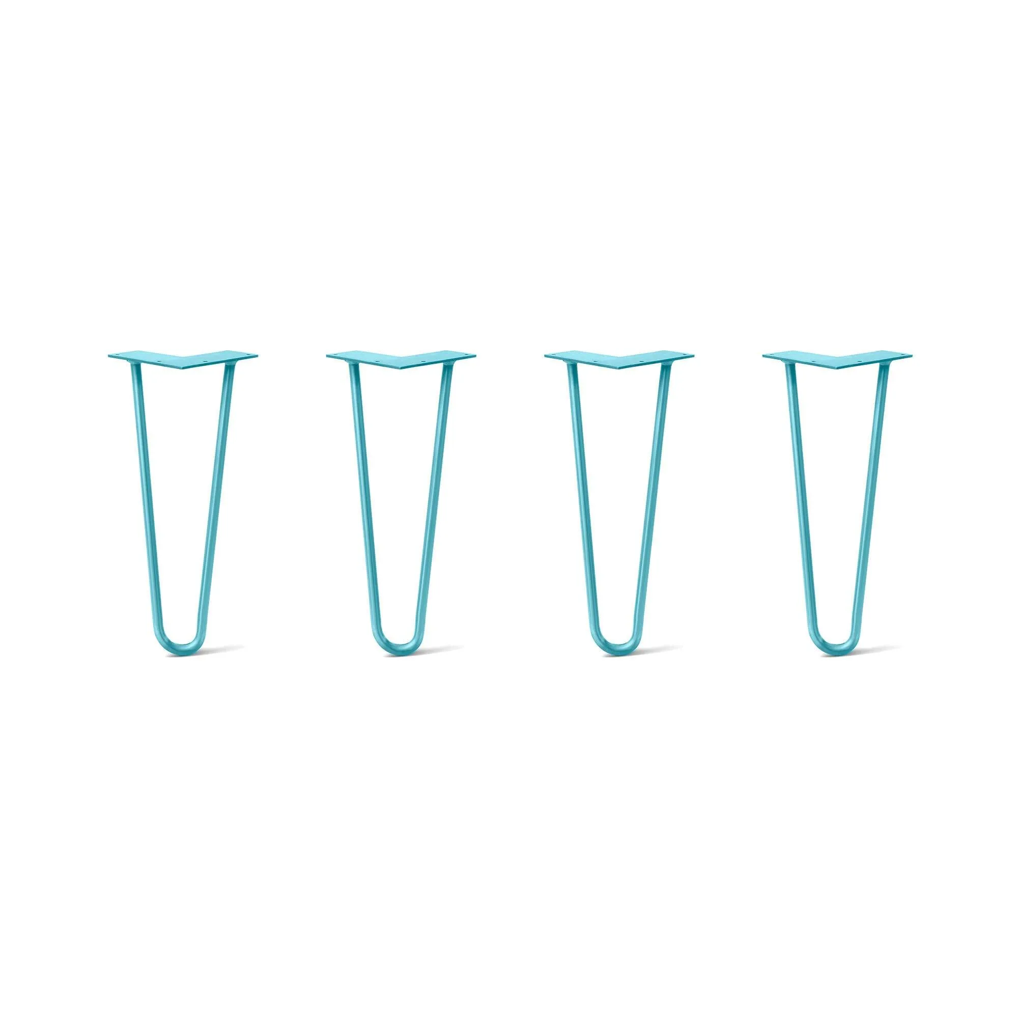 Hairpin Legs Set of 4, 2-Rod Design - Teal Powder Coated Finish