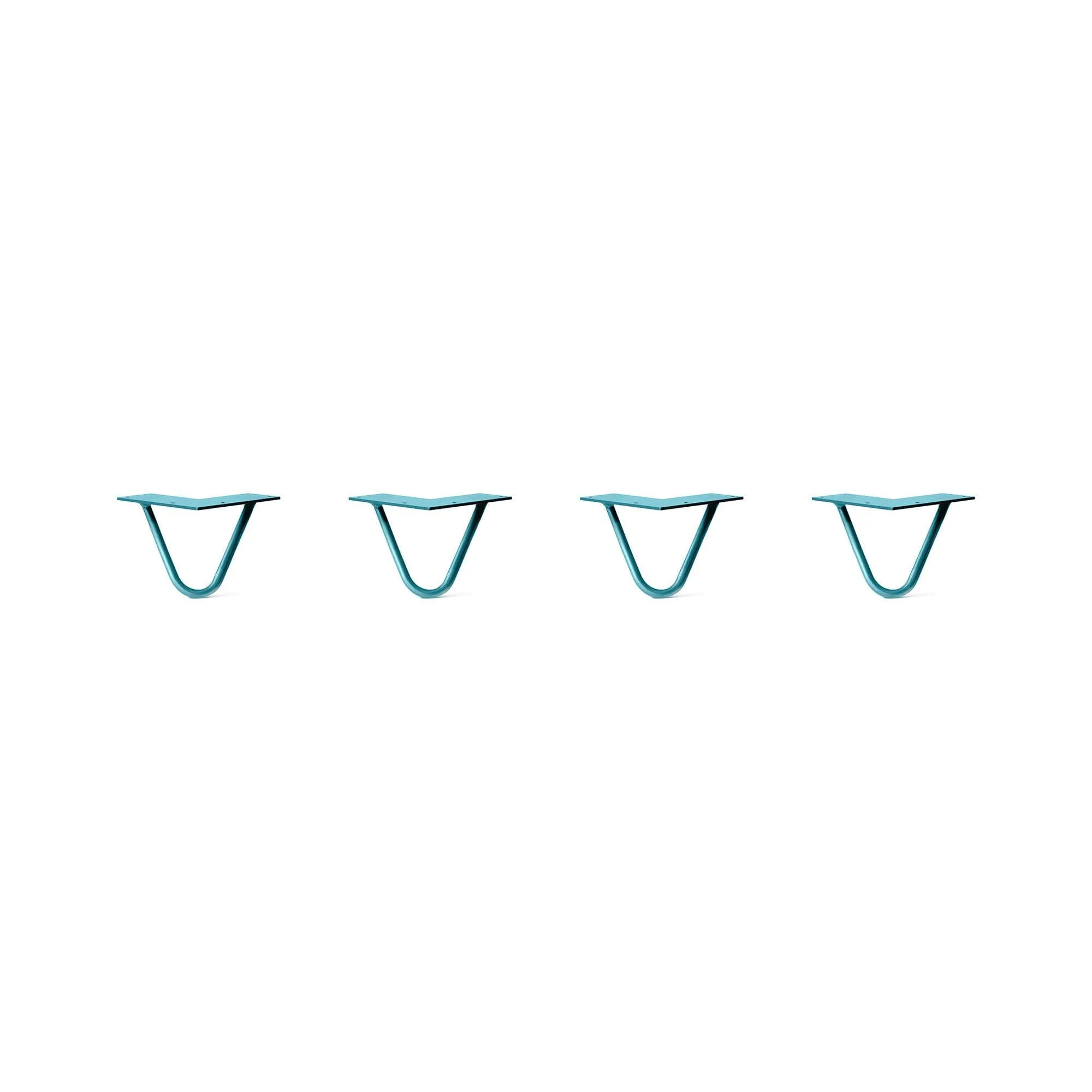 Hairpin Legs Set of 4, 2-Rod Design - Teal Powder Coated Finish