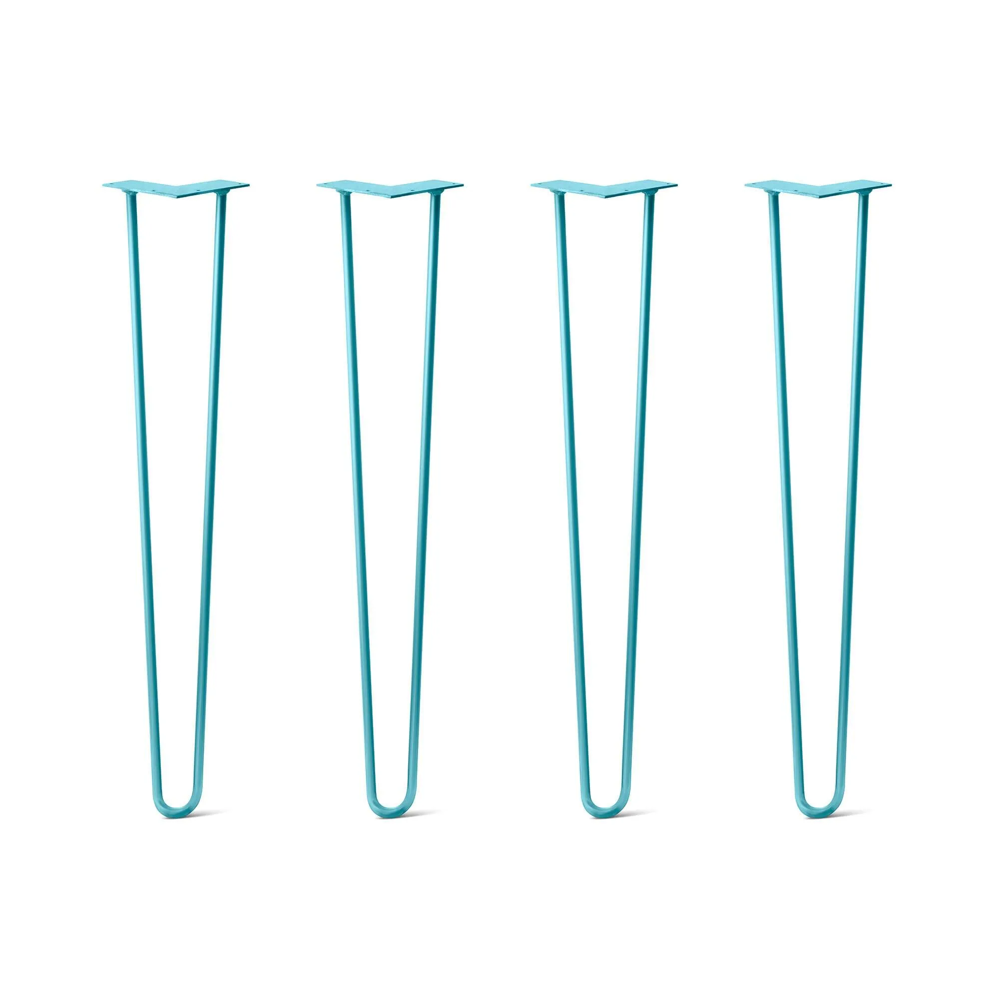 Hairpin Legs Set of 4, 2-Rod Design - Teal Powder Coated Finish