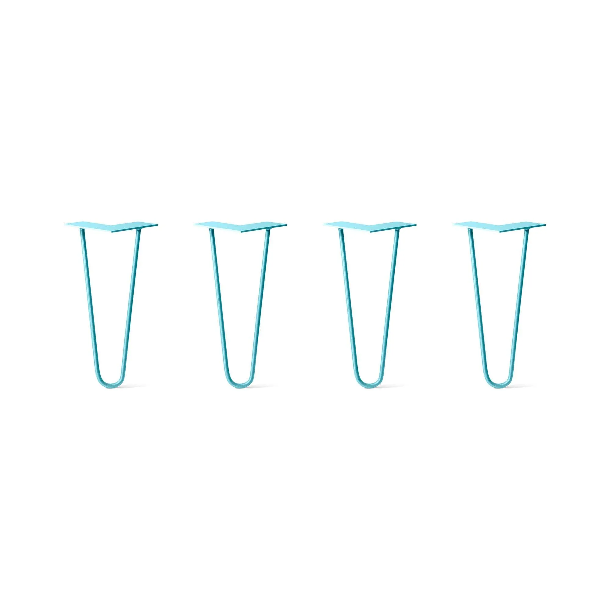 Hairpin Legs Set of 4, 2-Rod Design - Teal Powder Coated Finish