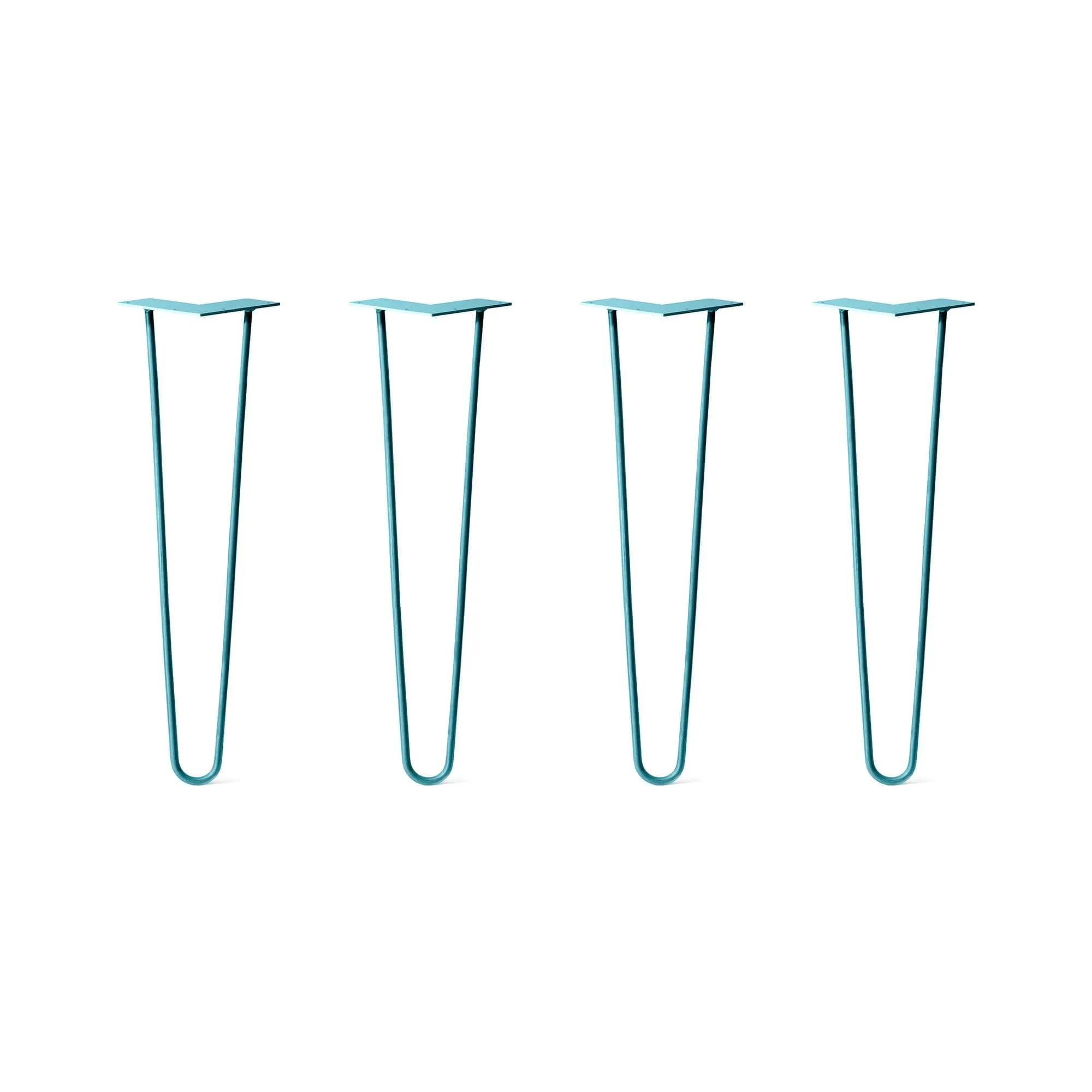 Hairpin Legs Set of 4, 2-Rod Design - Teal Powder Coated Finish