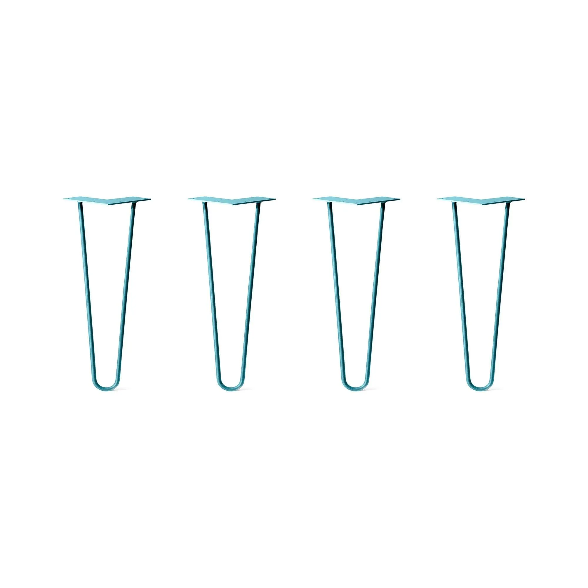 Hairpin Legs Set of 4, 2-Rod Design - Teal Powder Coated Finish