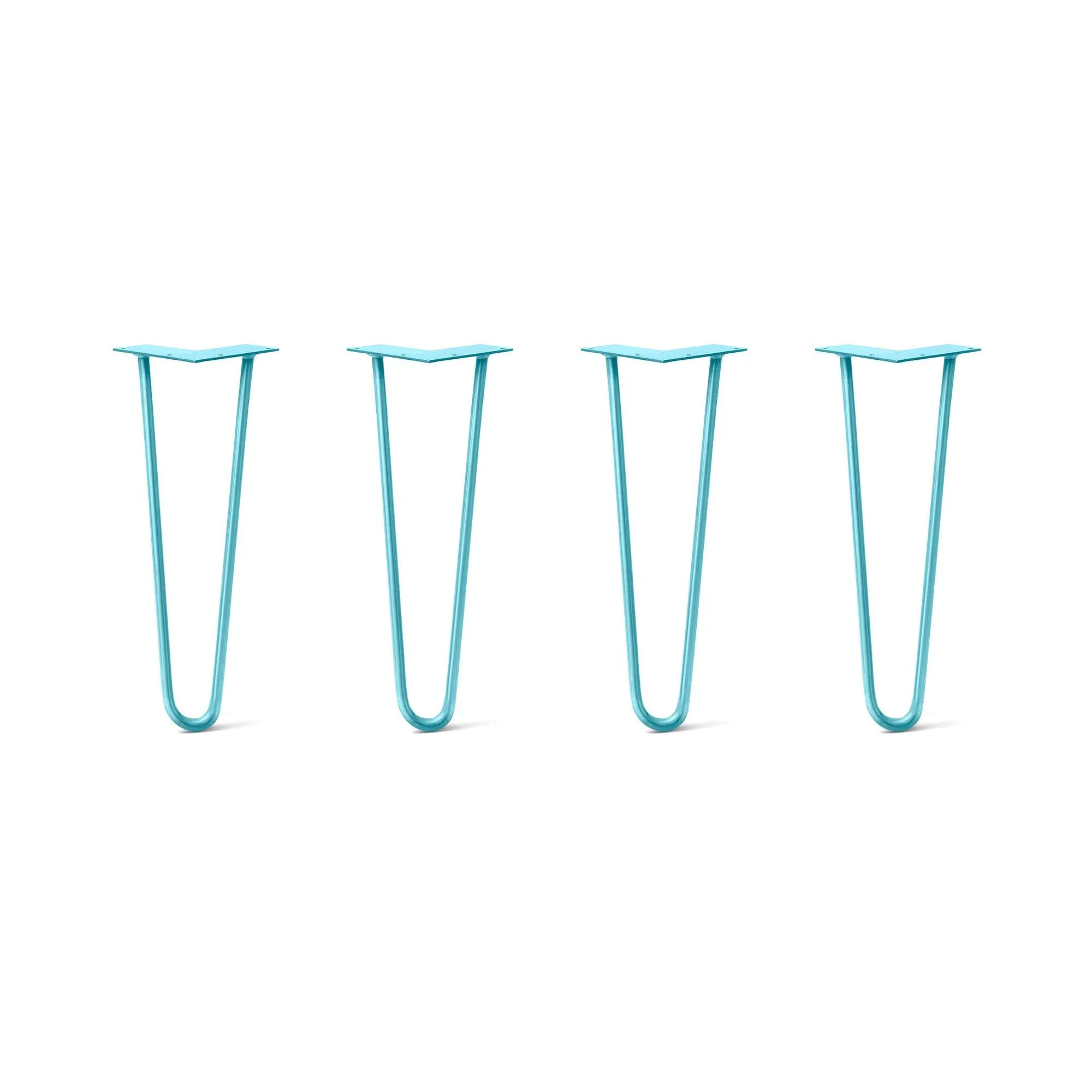 Hairpin Legs Set of 4, 2-Rod Design - Teal Powder Coated Finish