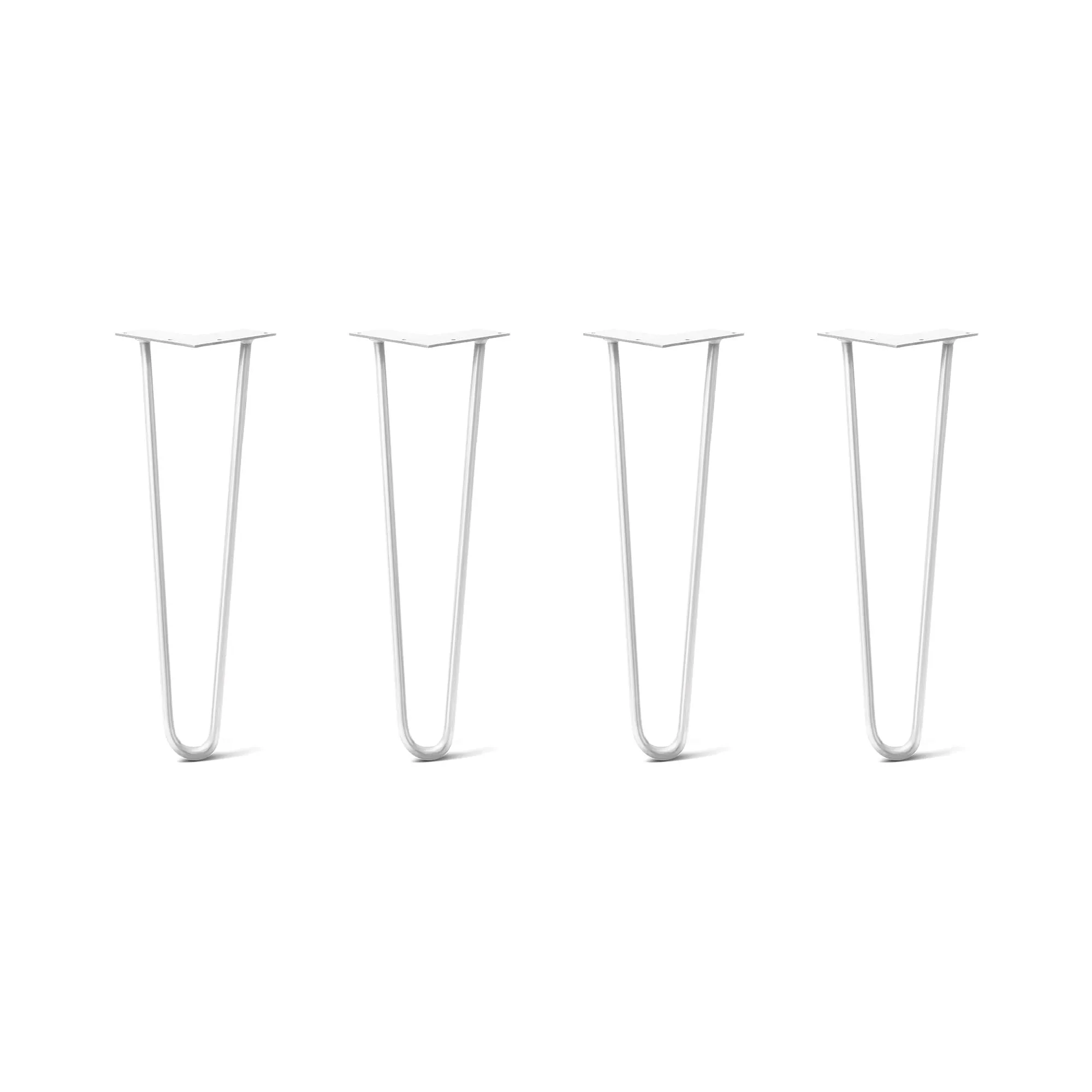 Hairpin Legs Set of 4, 2-Rod Design - White Powder Coated Finish