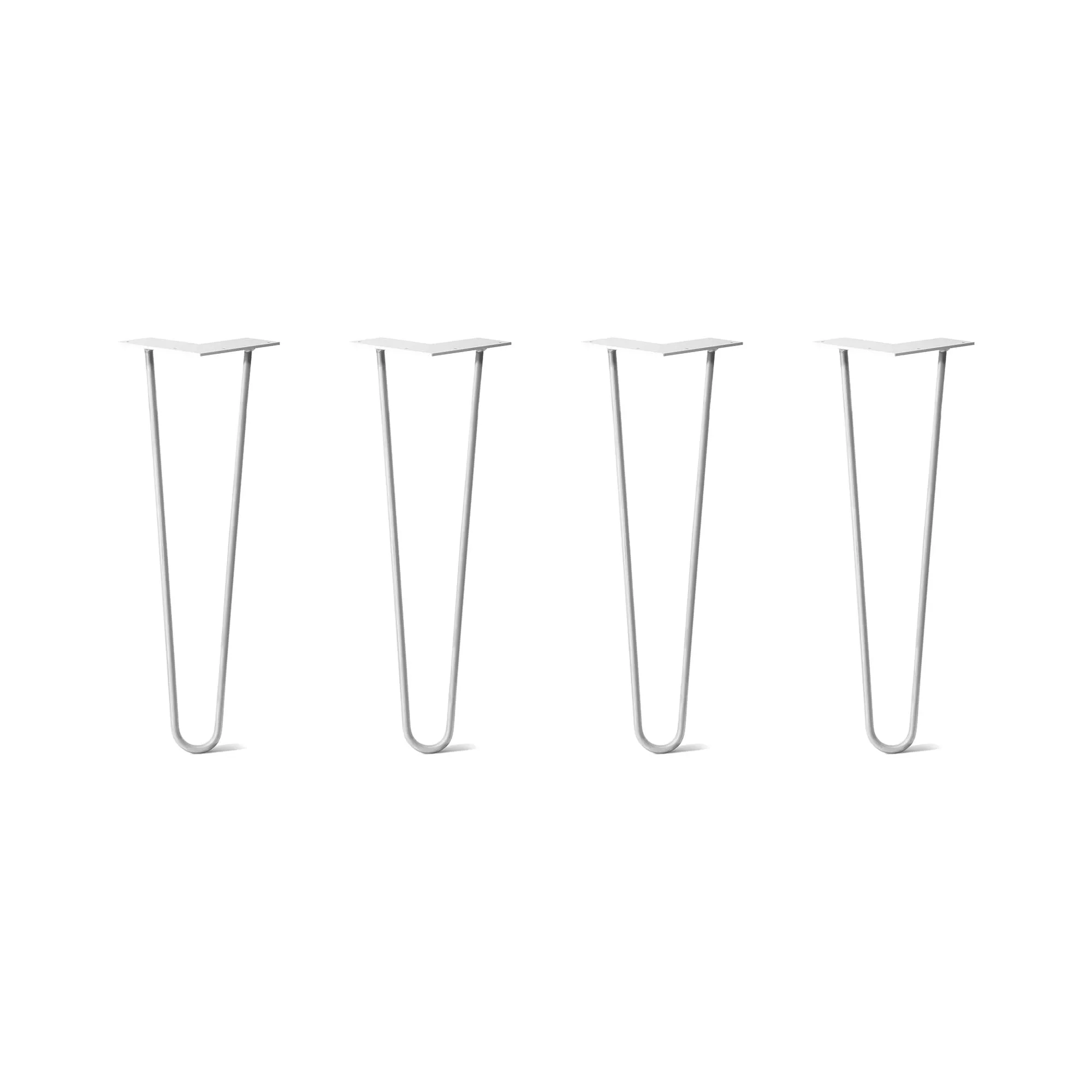 Hairpin Legs Set of 4, 2-Rod Design - White Powder Coated Finish