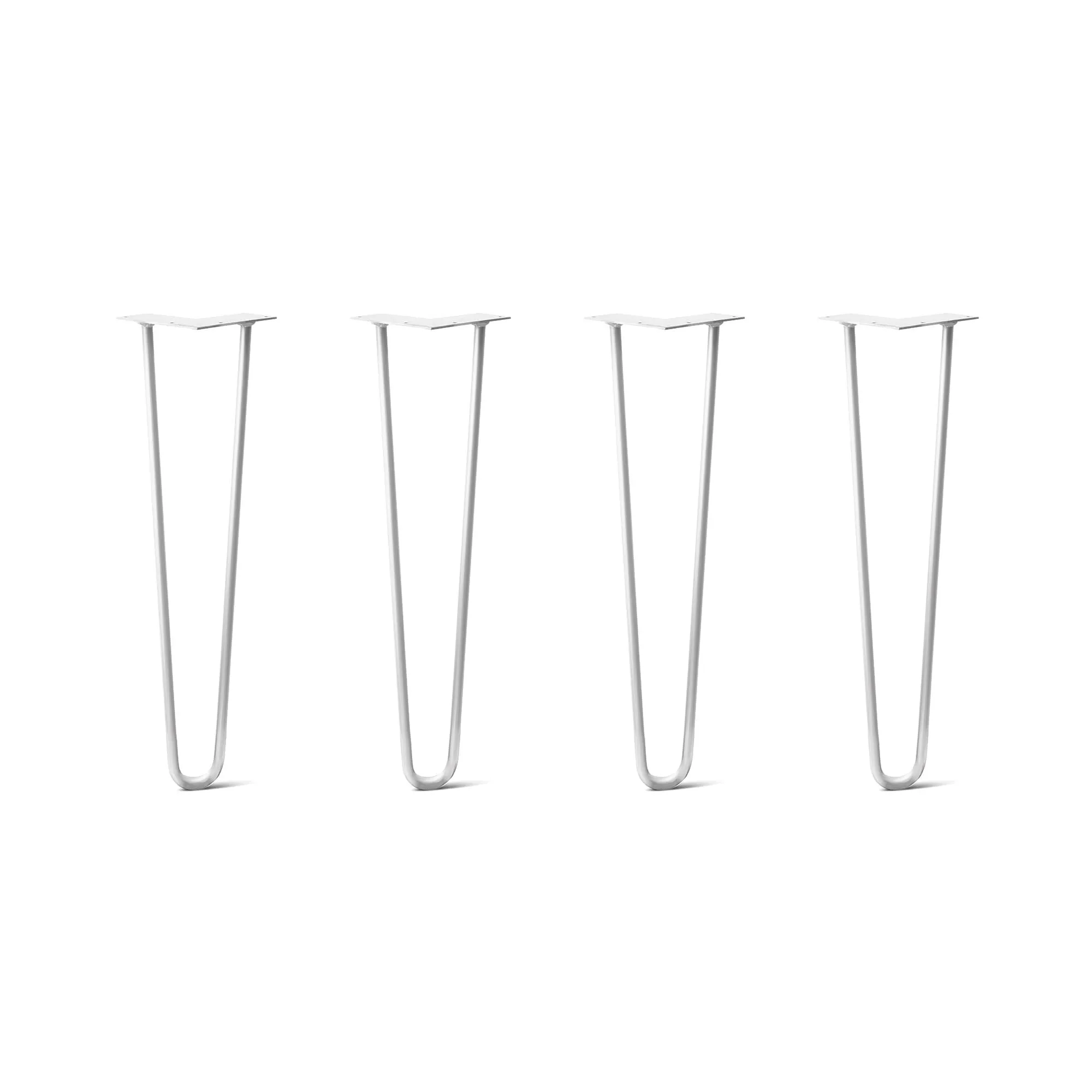 Hairpin Legs Set of 4, 2-Rod Design - White Powder Coated Finish