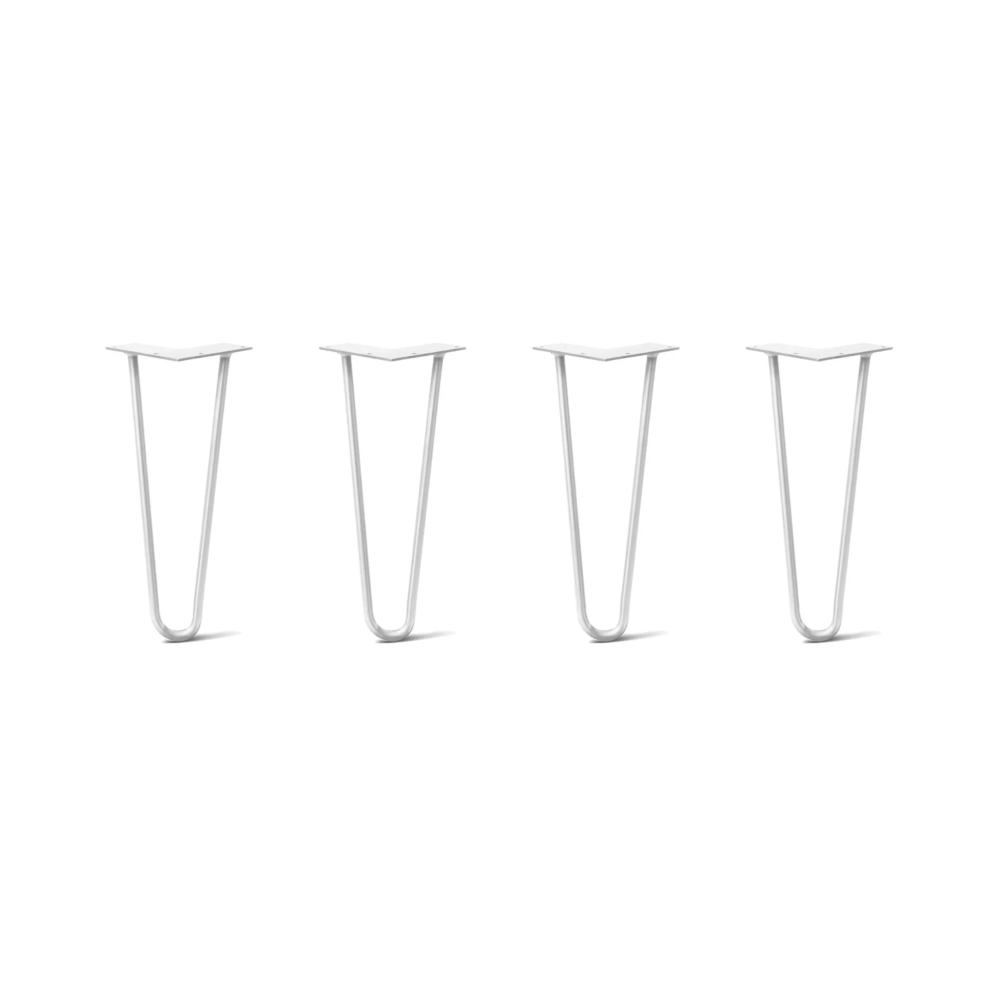 Hairpin Legs Set of 4, 2-Rod Design - White Powder Coated Finish