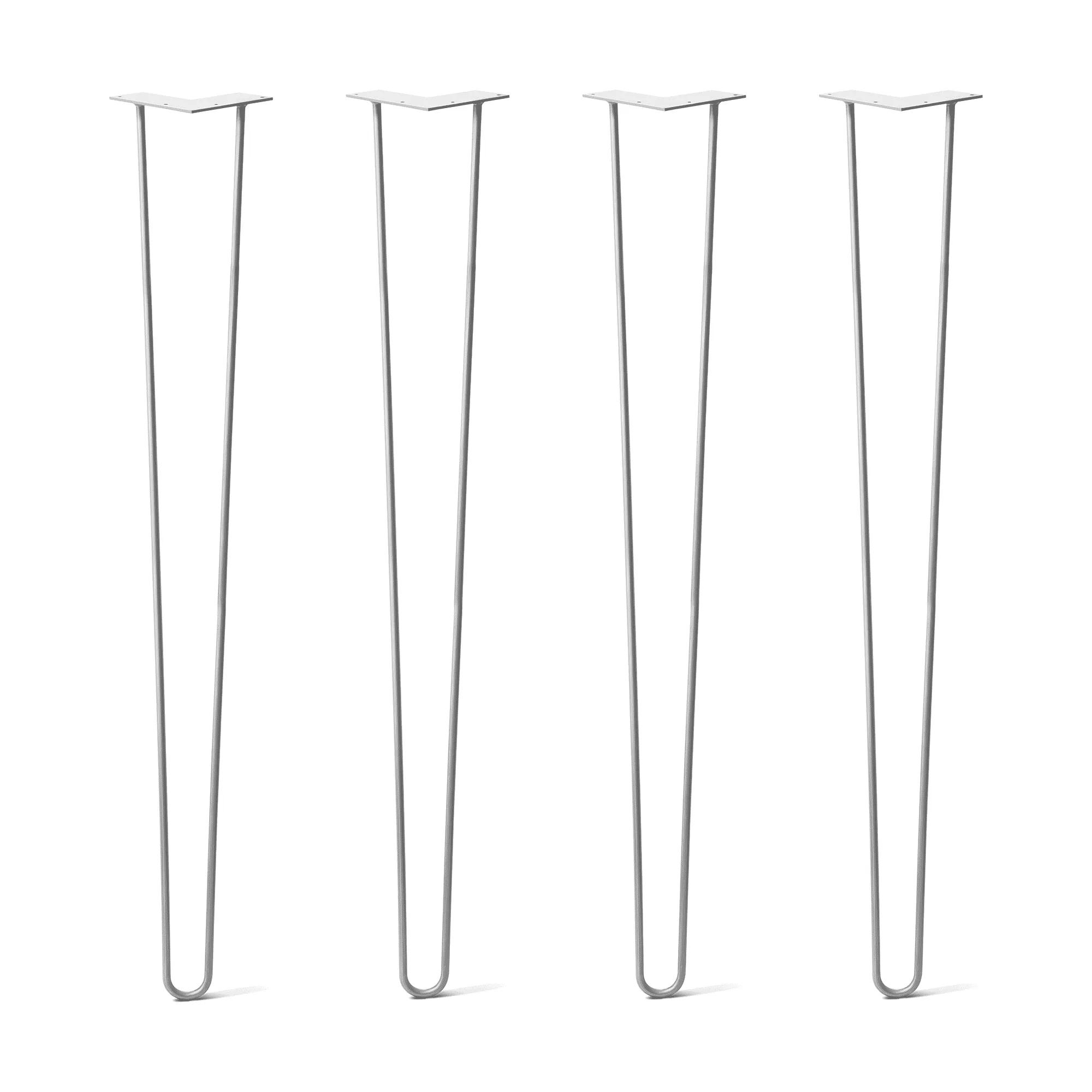 Hairpin Legs Set of 4, 2-Rod Design - White Powder Coated Finish