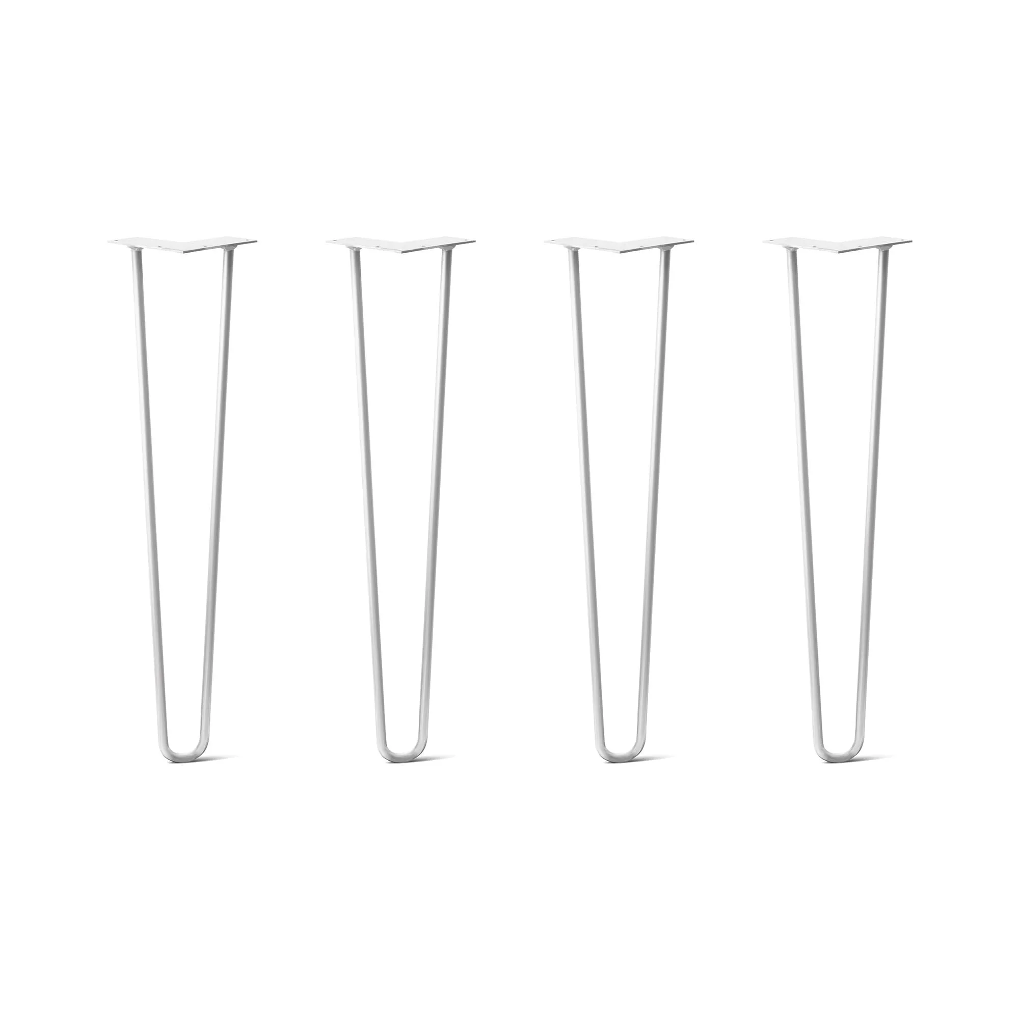 Hairpin Legs Set of 4, 2-Rod Design - White Powder Coated Finish