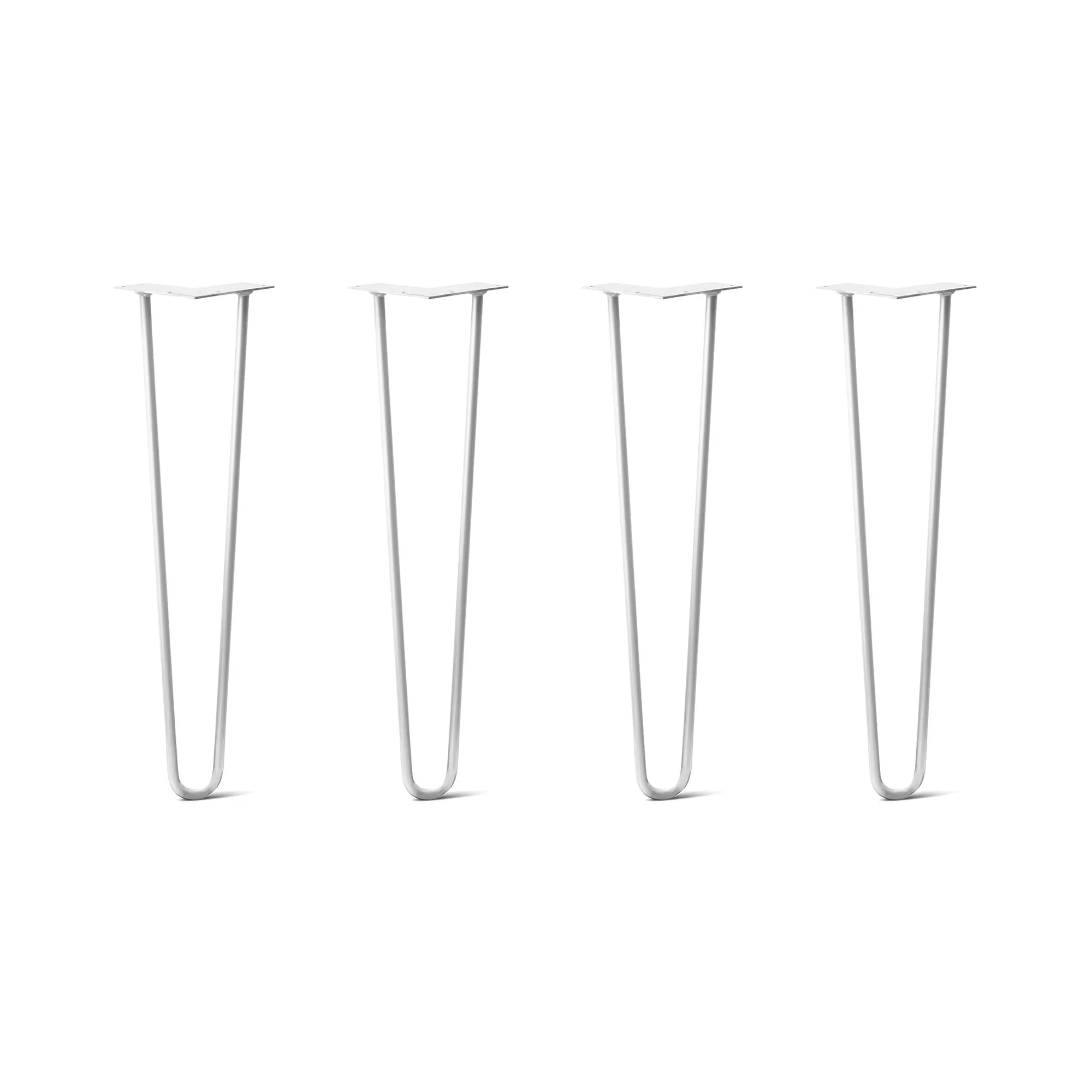 Hairpin Legs Set of 4, 2-Rod Design - White Powder Coated Finish