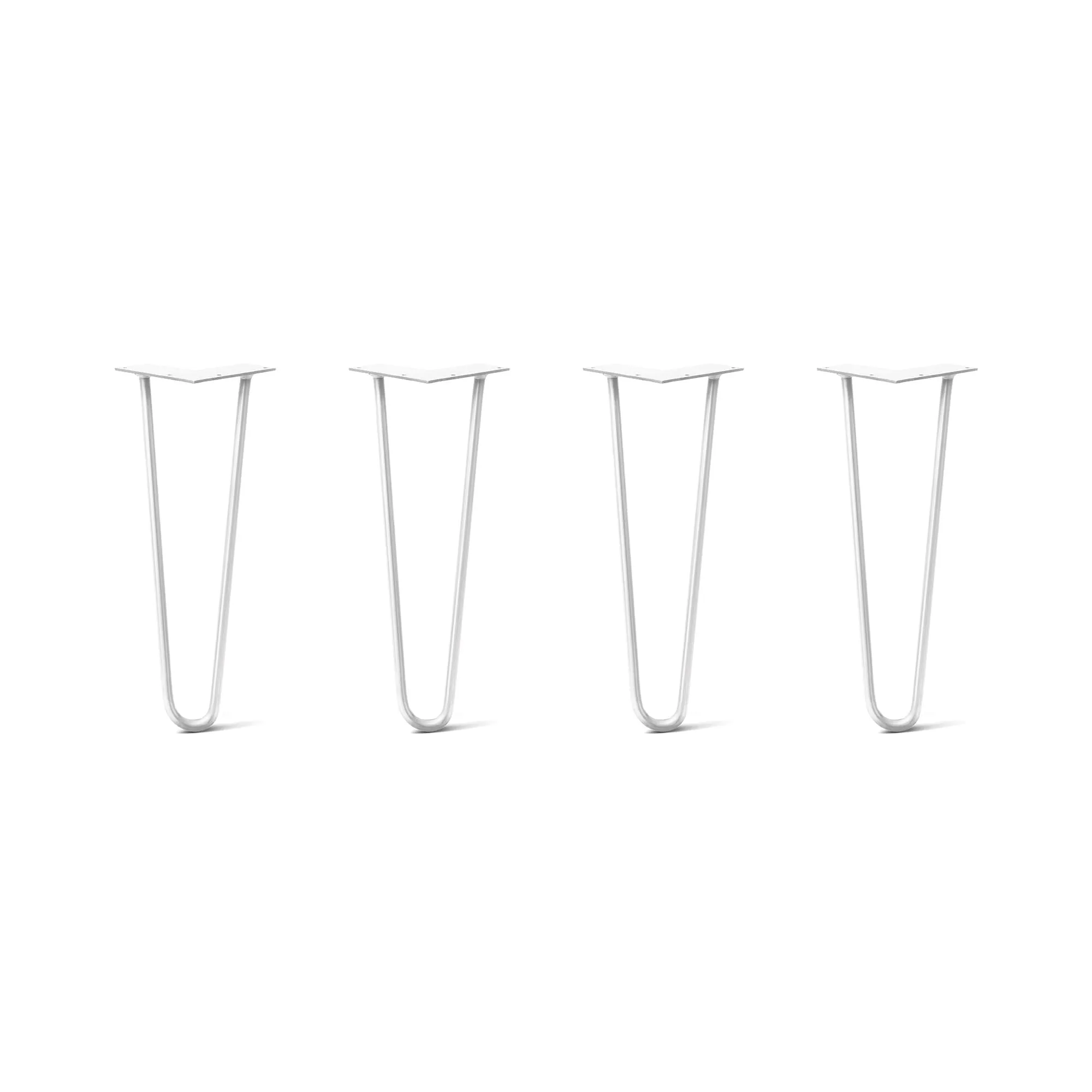 Hairpin Legs Set of 4, 2-Rod Design - White Powder Coated Finish