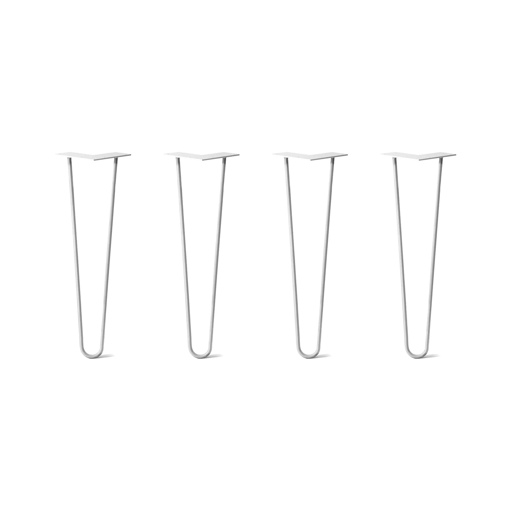 Hairpin Legs Set of 4, 2-Rod Design - White Powder Coated Finish